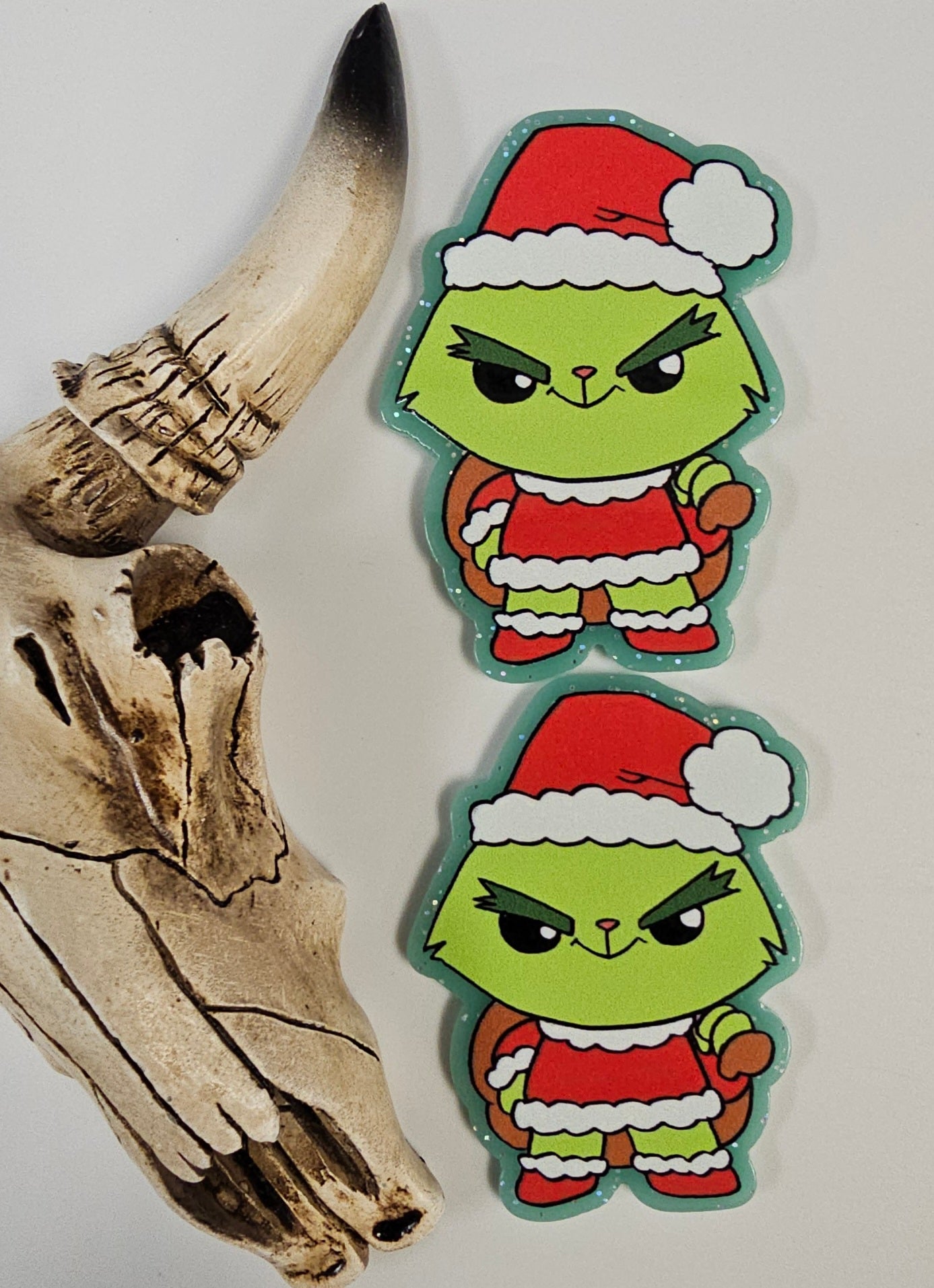 Flatback Baby Green Guy Santa 527