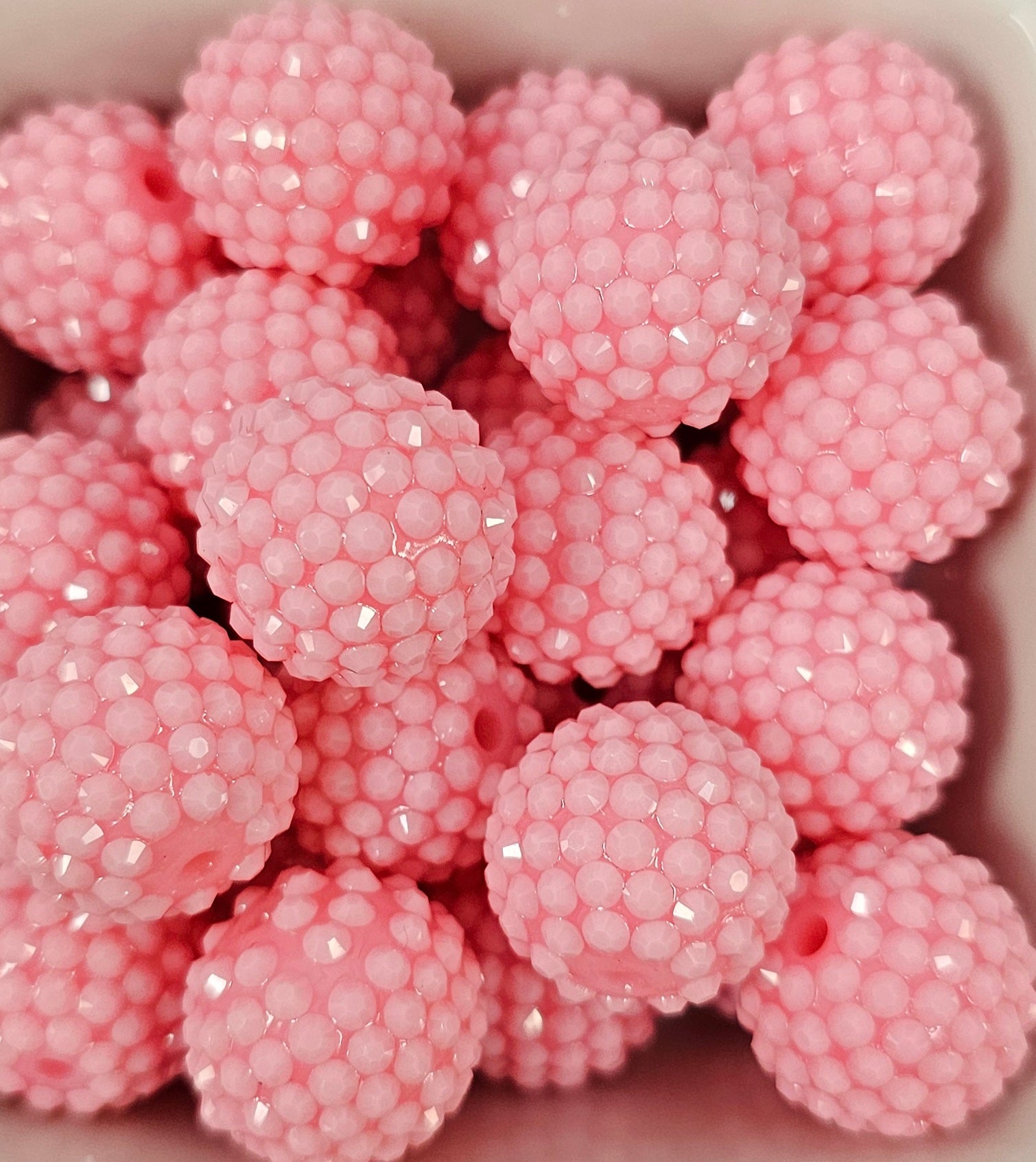 Rhinestone 20mm Jelly Baby Pink Acrylic