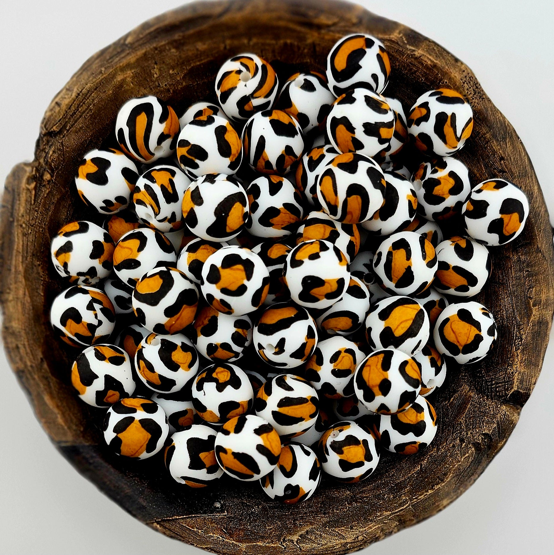 White Bold Golden Leopard Print