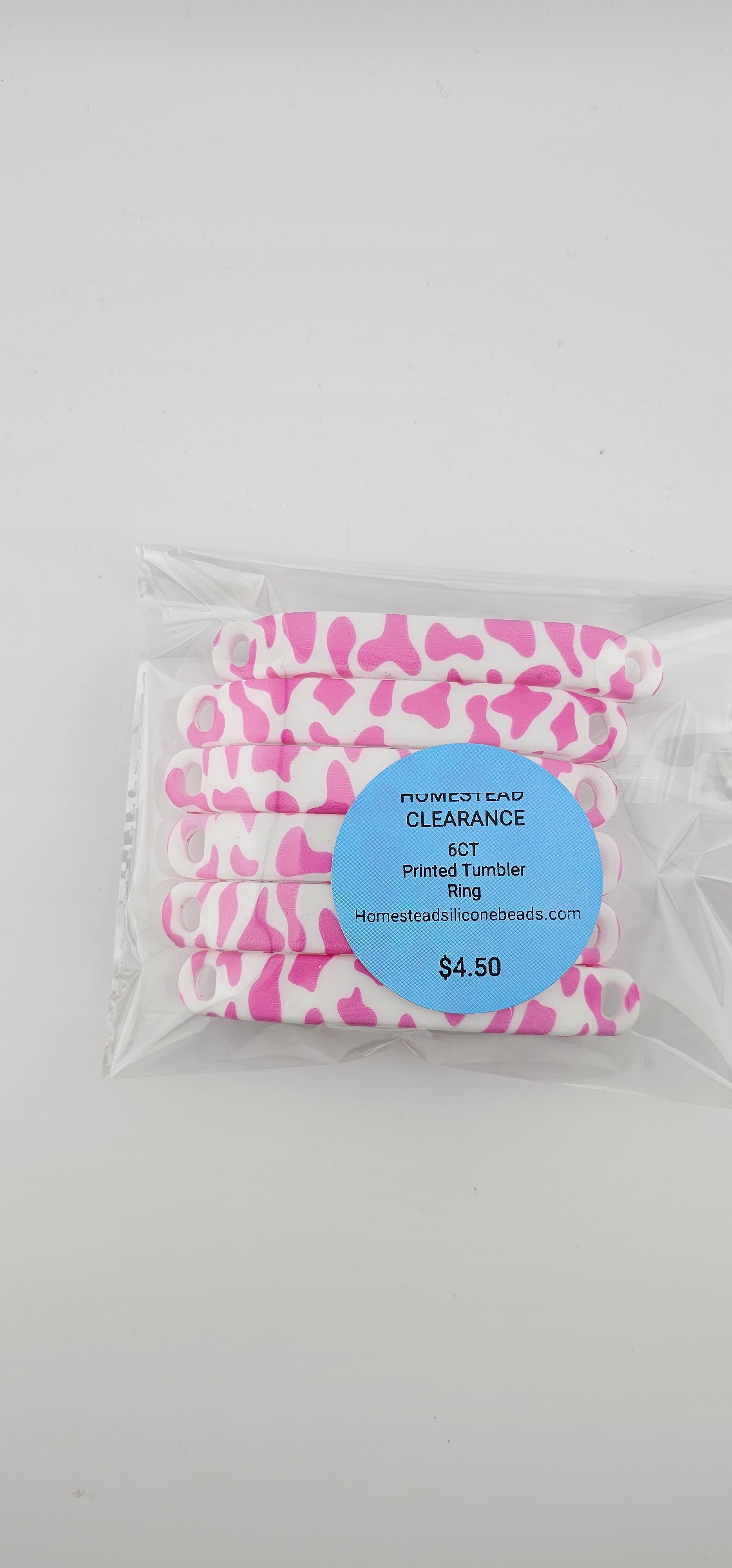 Tumbler Ring Pink Cow Printed Bundle 6CT