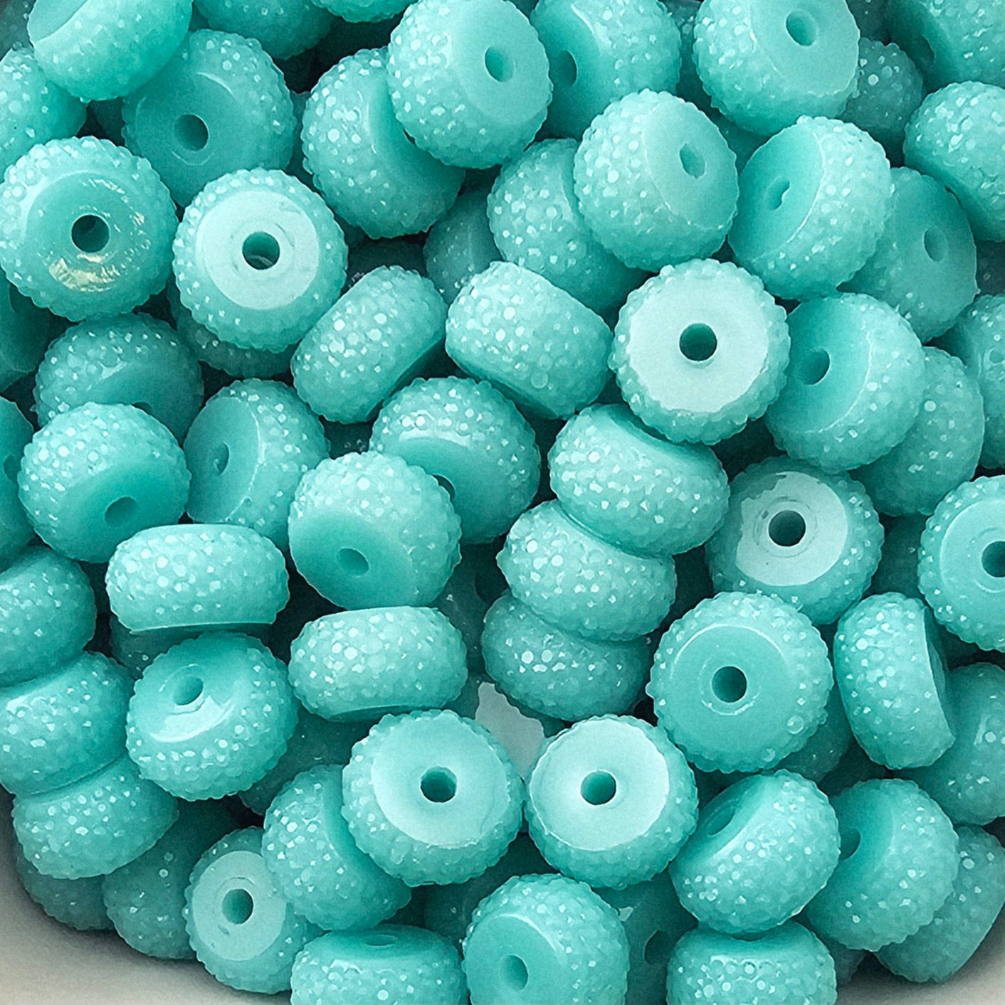 Resin Rhinestone Spacer 12mm Macaroon Blue #5
