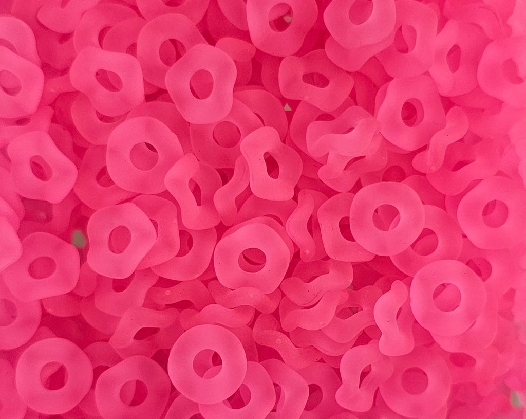Wavey Frosted  Acrylic Spacers 12mm (10ct) Large Hole