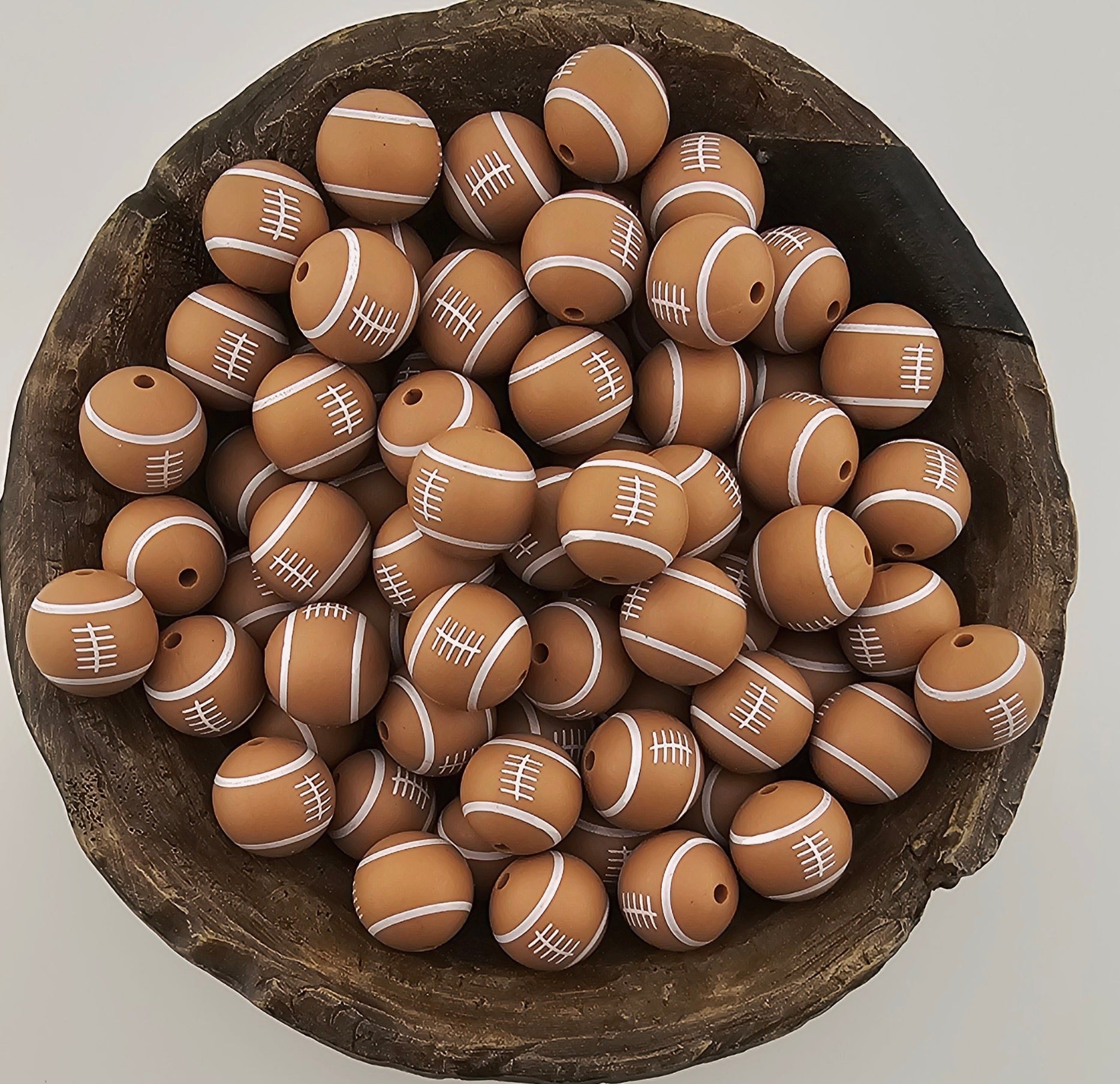 Light Brown Round Football Print
