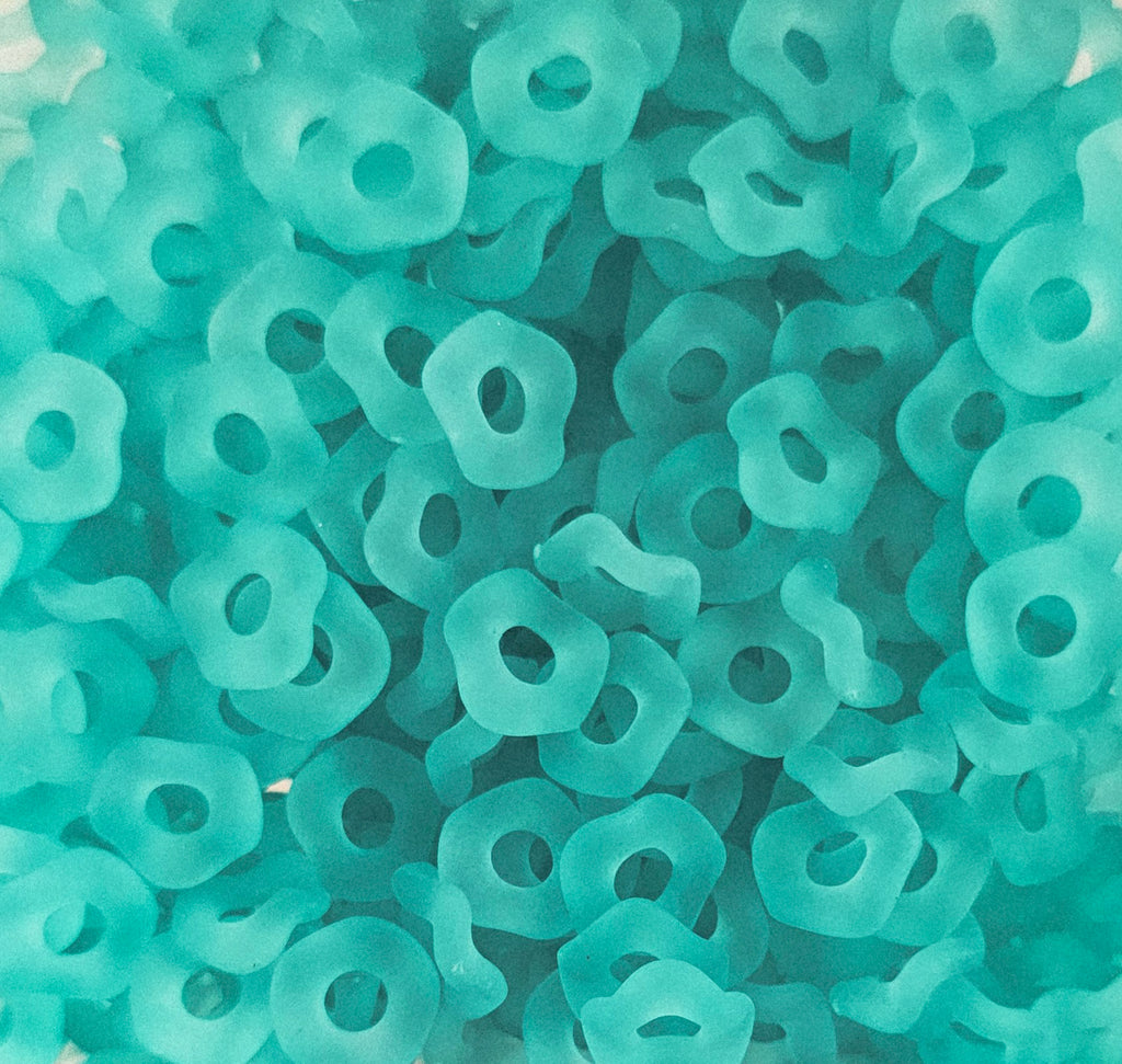 Wavey Frosted  Acrylic Spacers 12mm (10ct) Large Hole