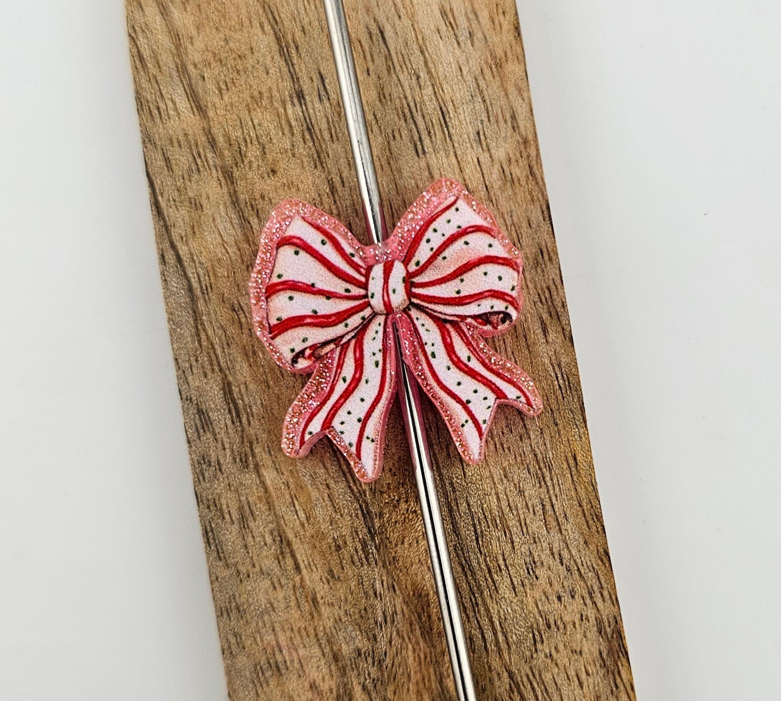 Acrylic Focal Striped Bow AF123