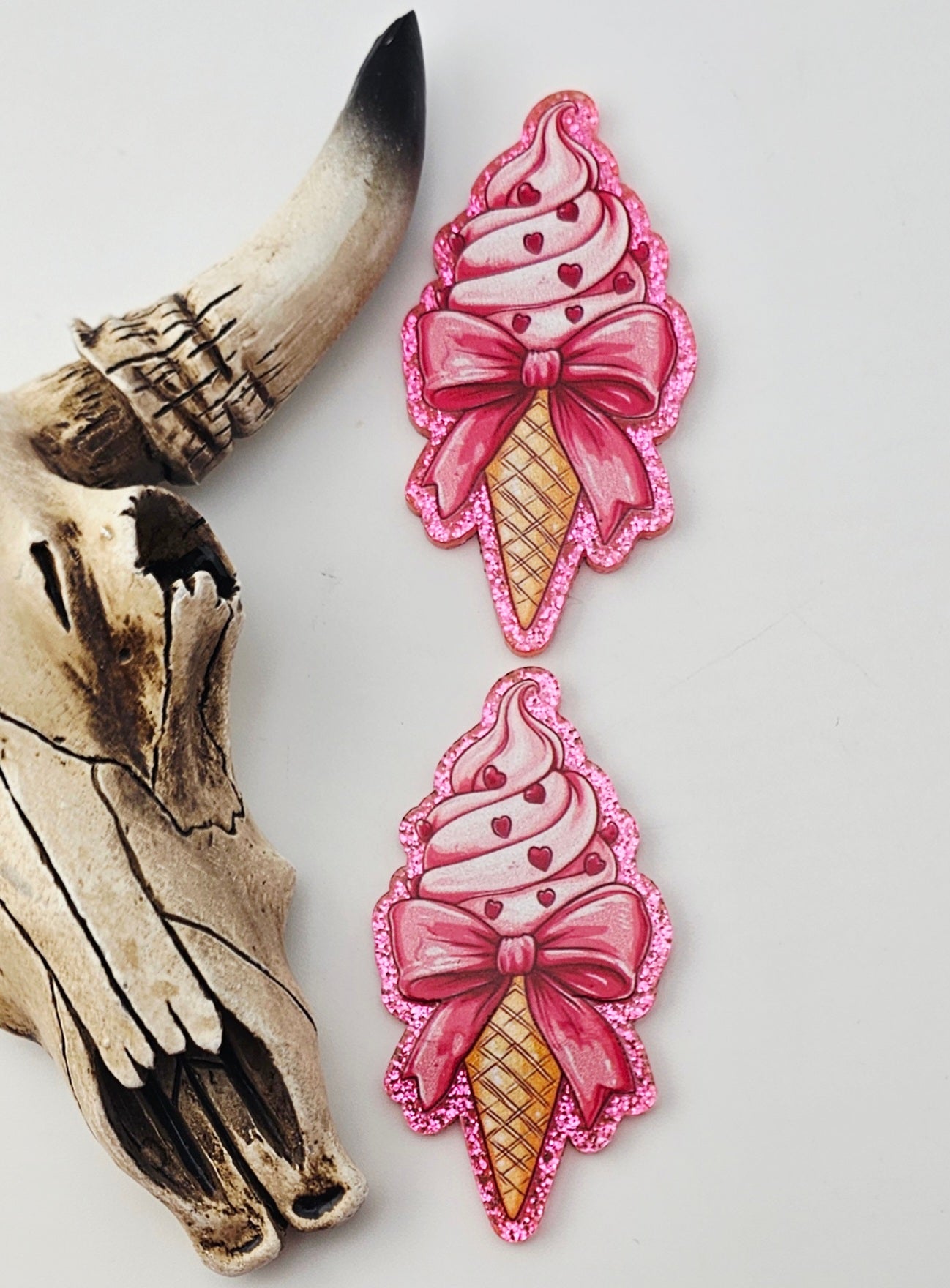 Flatback Pink Bow Ice Cream 310