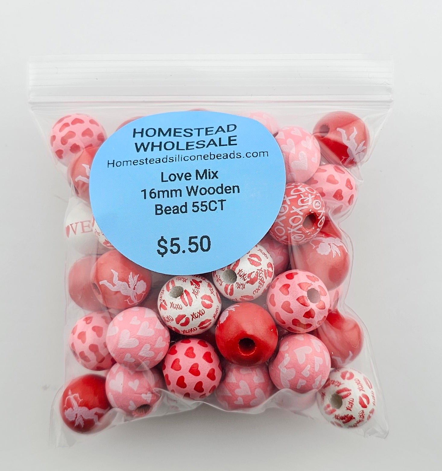 Love Mix 16mm Wooden Bead 55CT