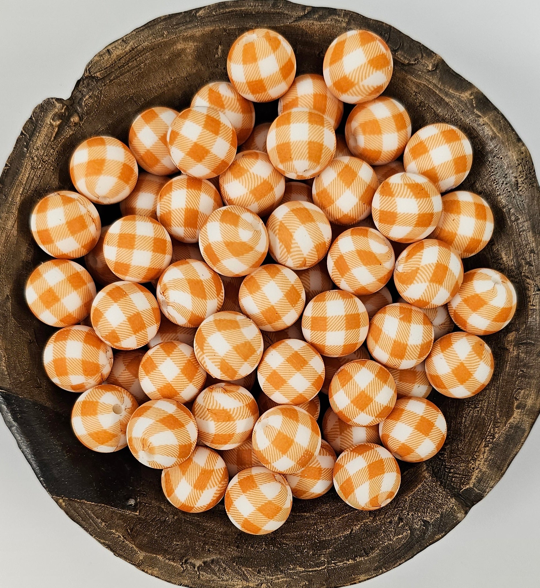 Burnt Orange Plaid Print