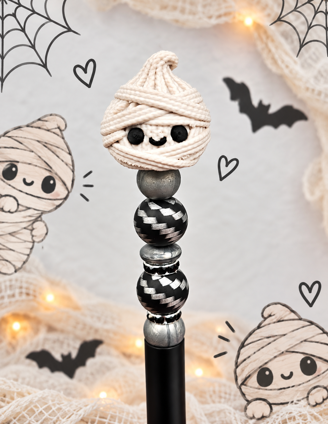 Dumpling Mummy Pen Topper *not silicone* printed by a 3D printer