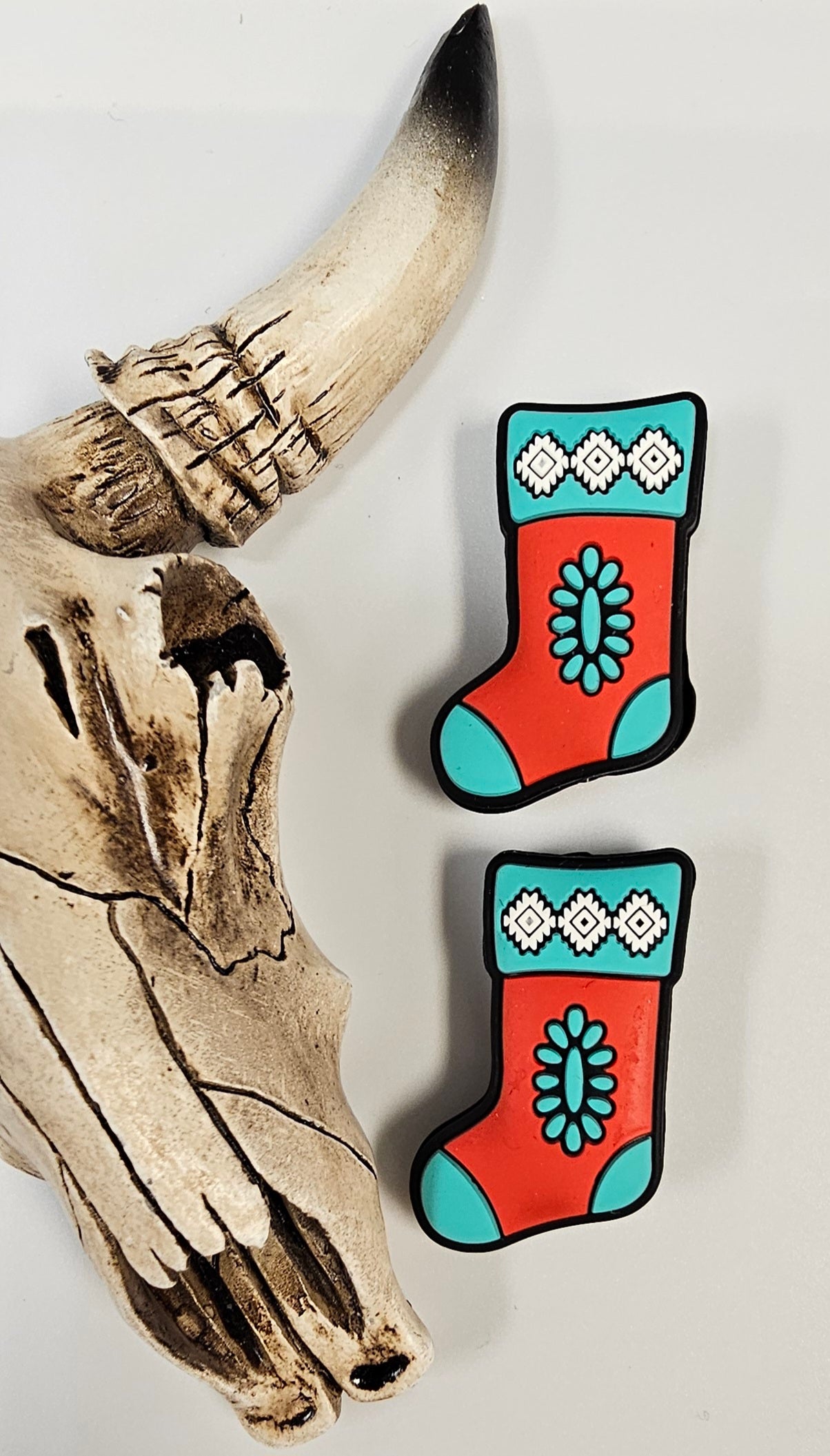 Western Turquoise Christmas Stocking Focal