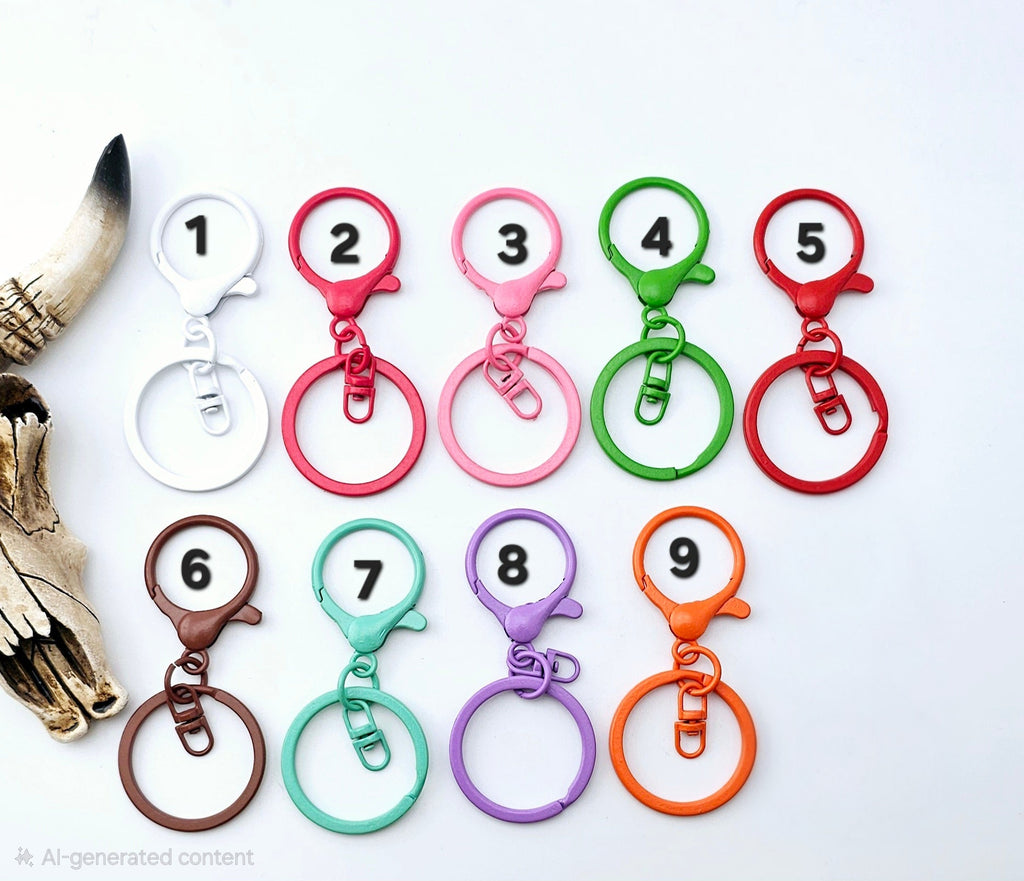 Colored Lobster Clasp Key Ring