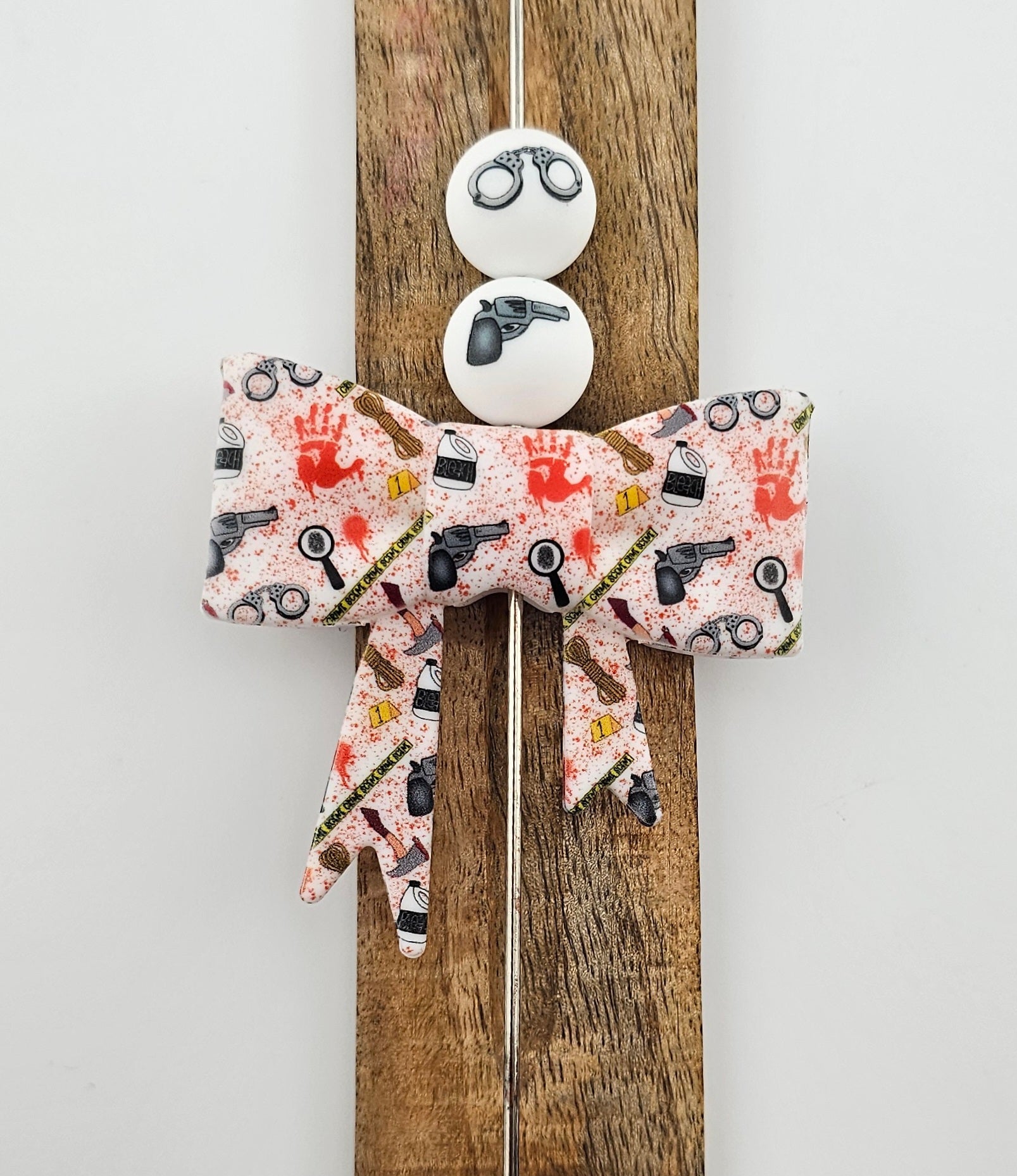 Large Bow Focal or 15mm Print (Double-sided) Crime Scene *Custom*