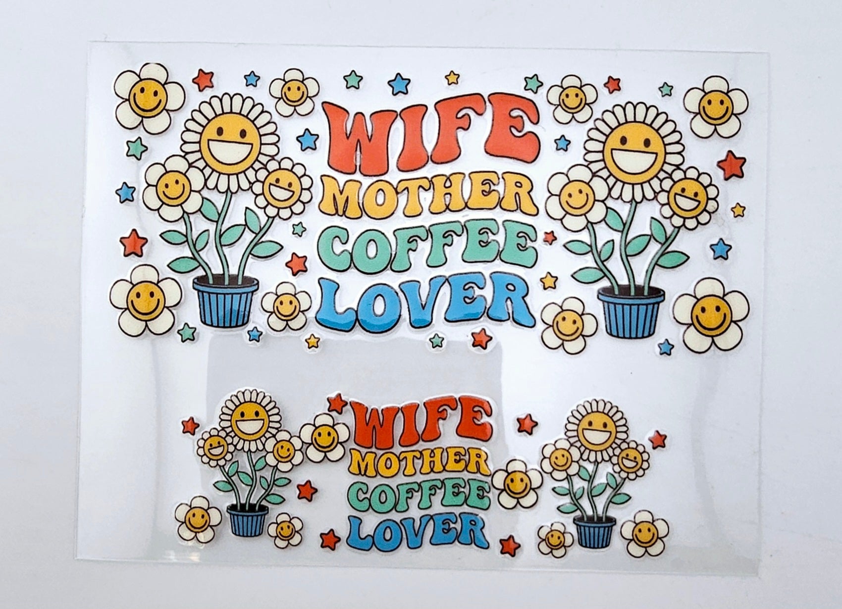 Mini Tumbler Wrap UV DTF Wife Morher Coffee Lover 7