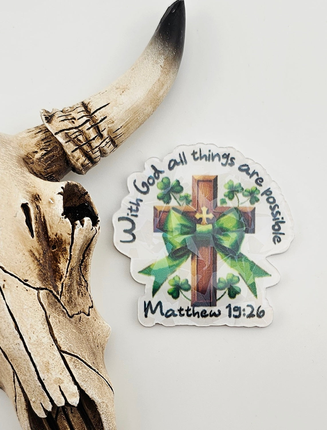 Flatback With God All Things Are Possible 305 *remove protective film front &back*