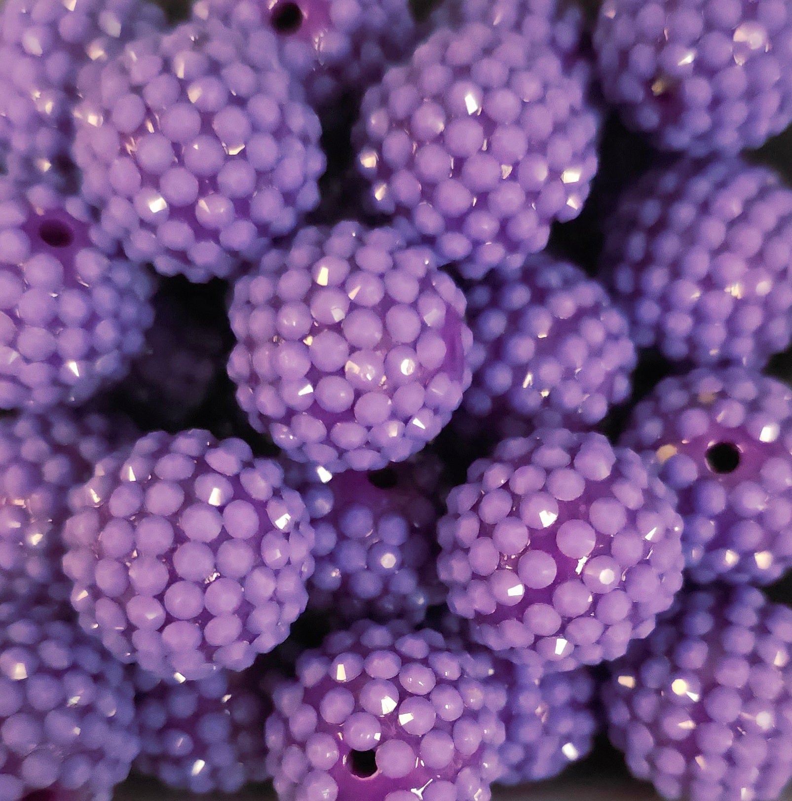 Rhinestone 20mm Dark Lavender Jelly Acrylic