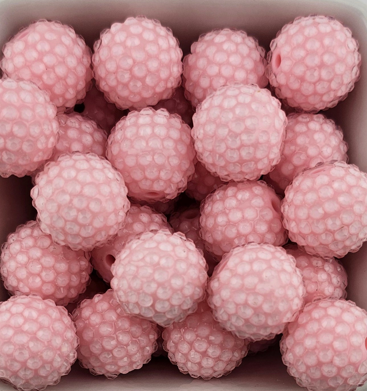 Rhinestone 20mm Jelly Baby Pink Acrylic