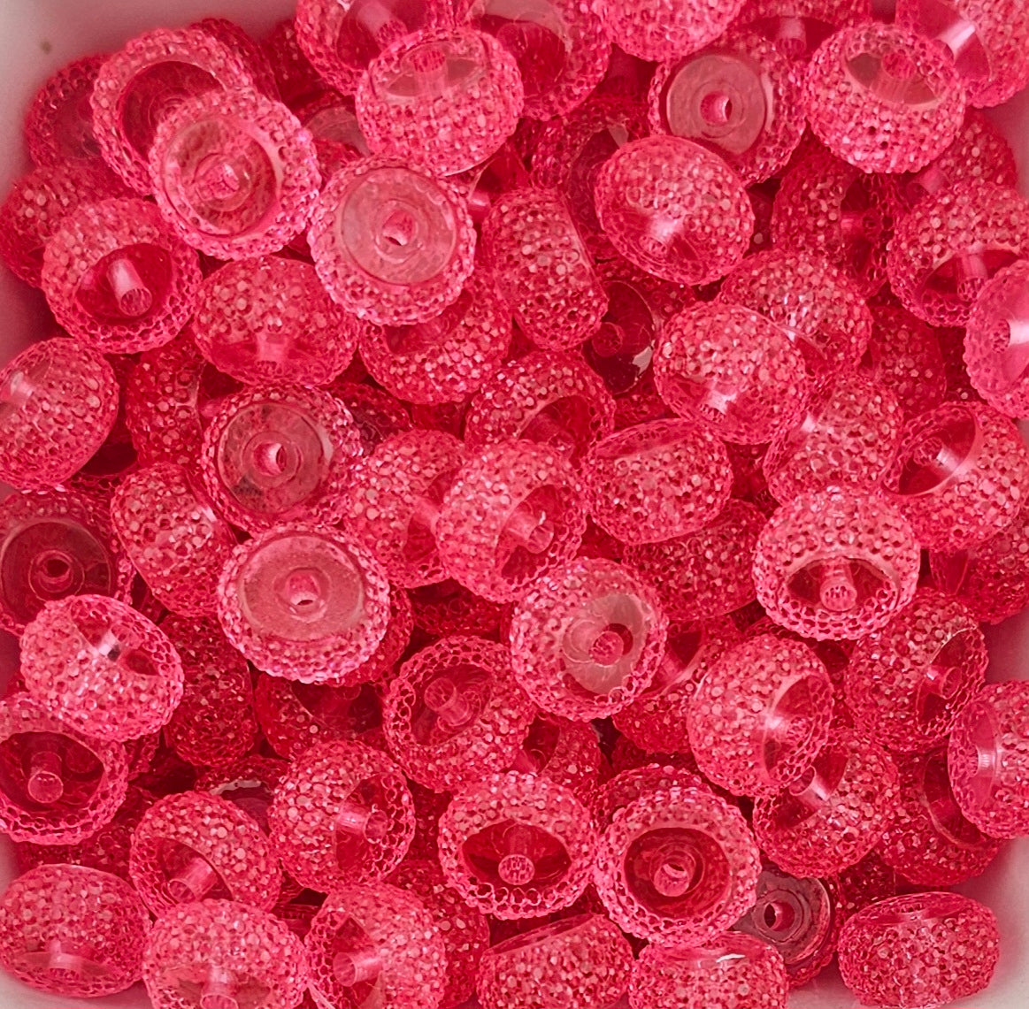 Resin Rhinestone Spacer 12mm Translucent Cotton Candy Pink #8T