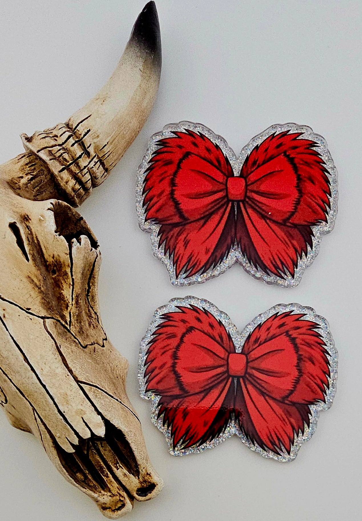 Flatback Red Fuzzy Bow 212