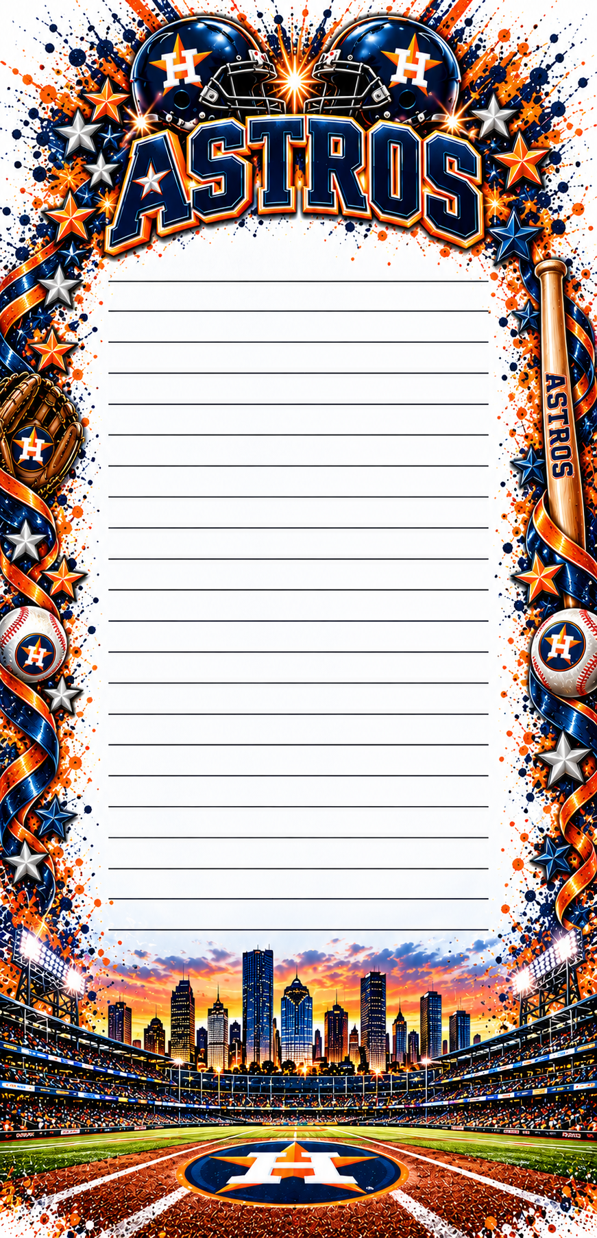 Astros Football Notepad