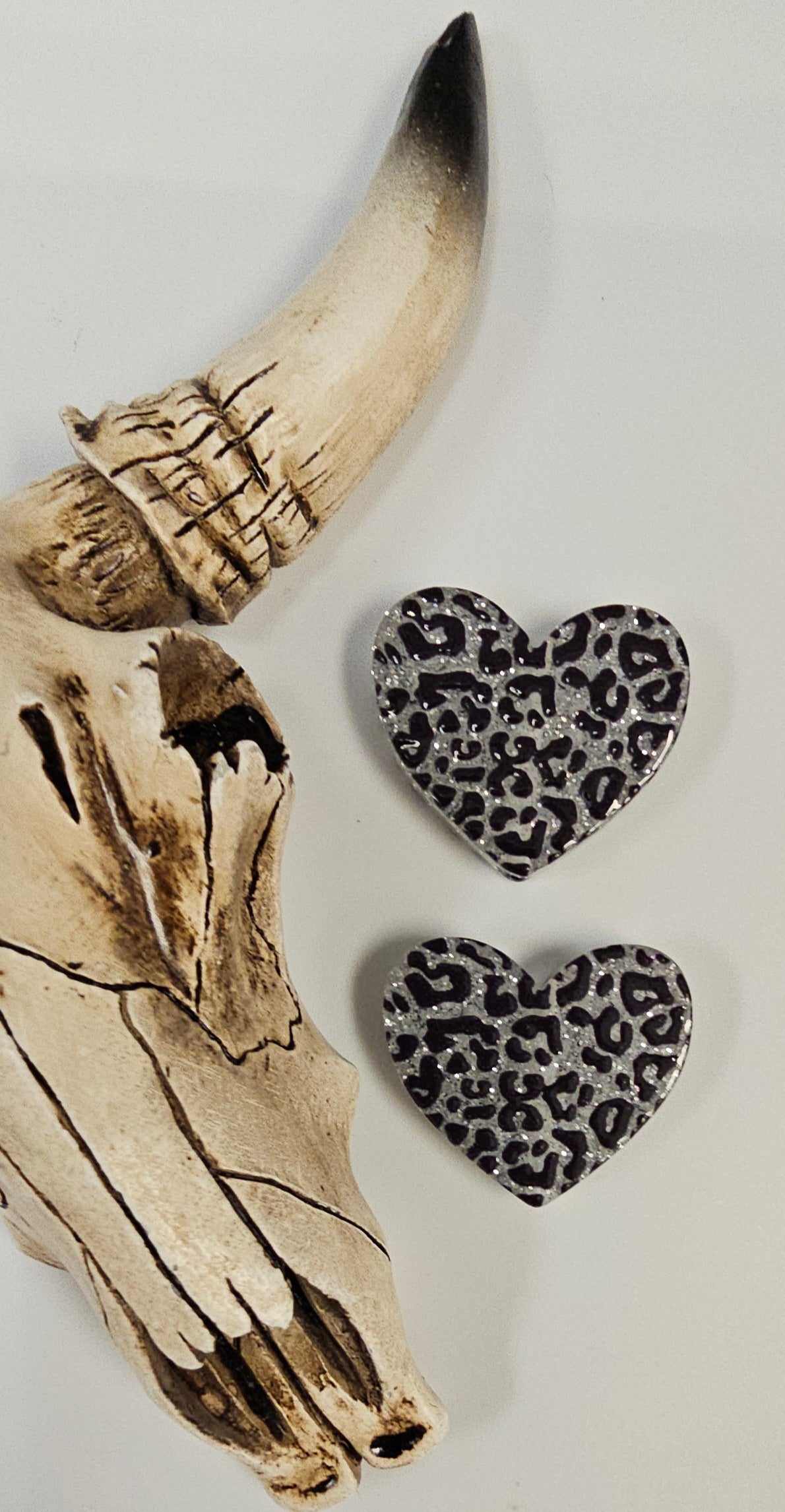 Acrylic Leopard Heart Focal