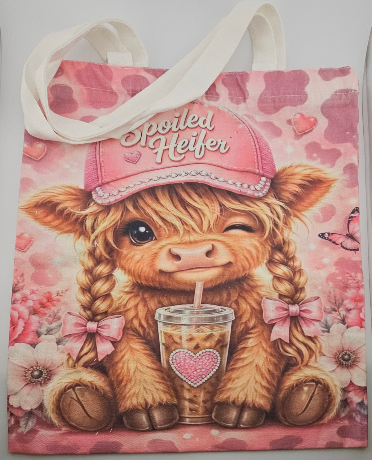 Spoiled Heifer Canvas Tote with Zipper