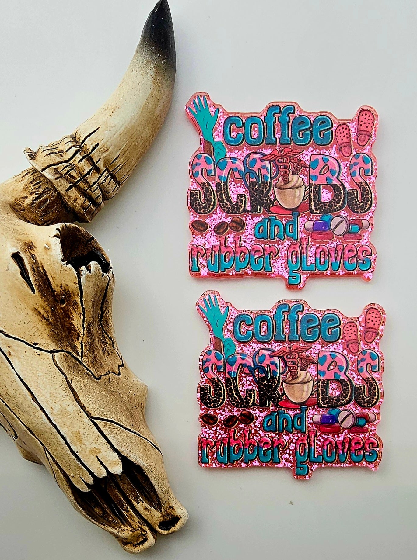 Flatback Coffe Scrubs and Rubber Gloves 244
