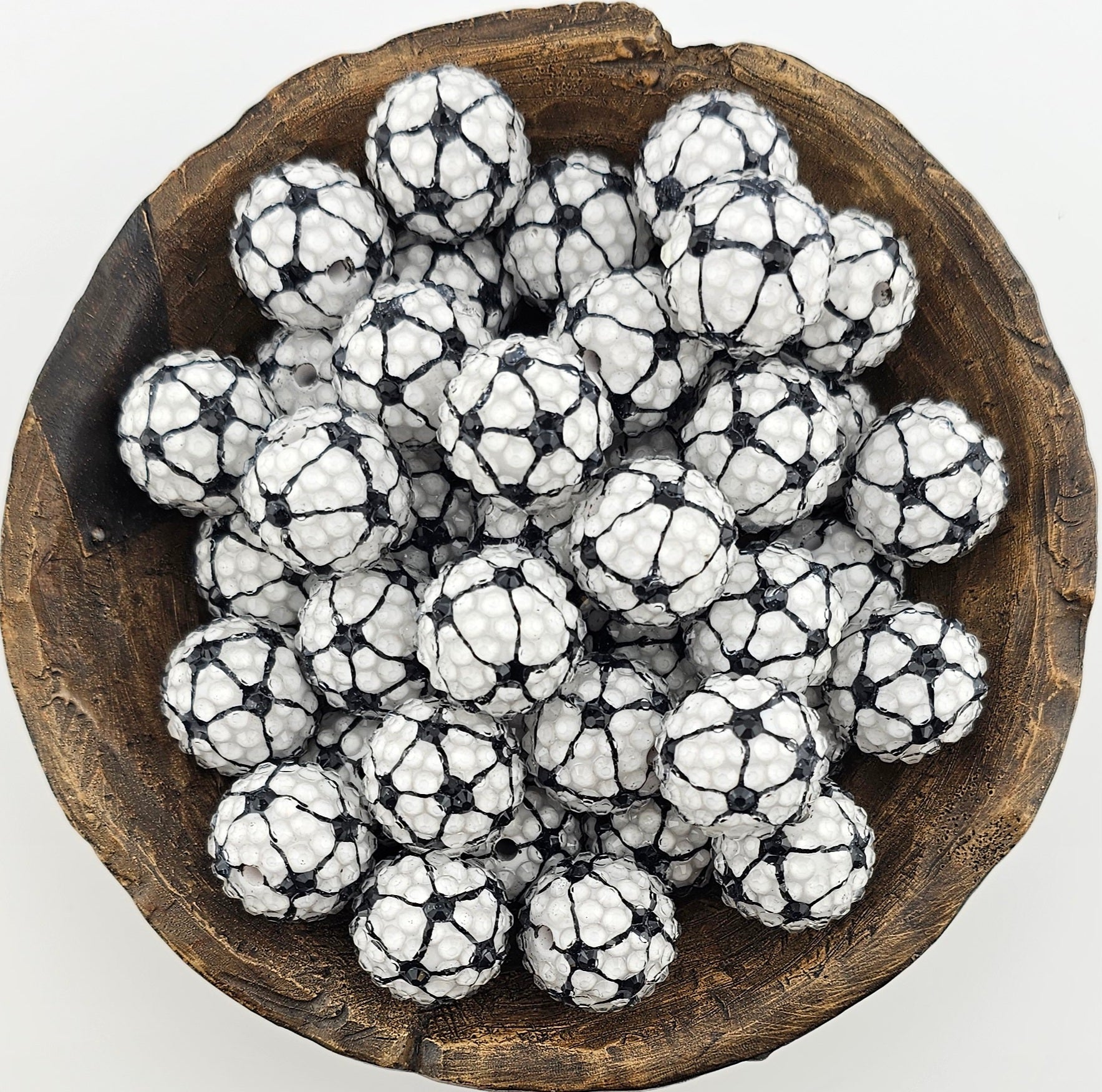 20mm Rhinestone Acrylic Soccer