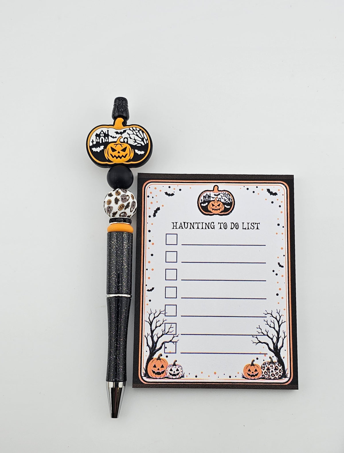 Haunted Pumpkin Pen & Notepad Set