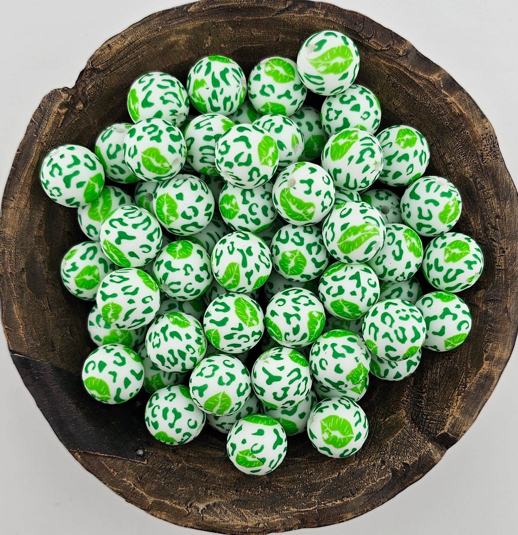 Green Leopard Lips Print