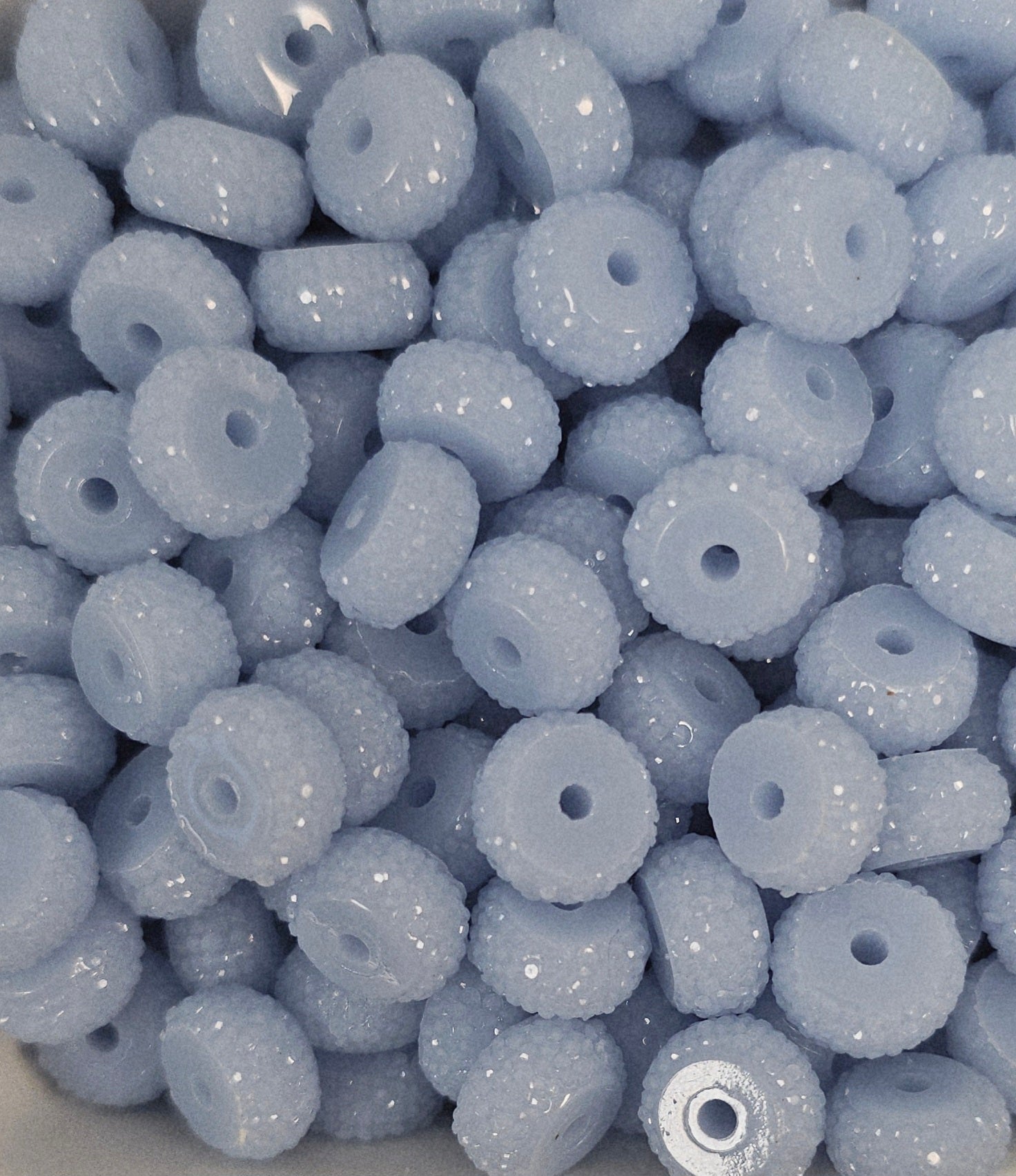 Resin Rhinestone Spacer 12mm Smoke Blue #37