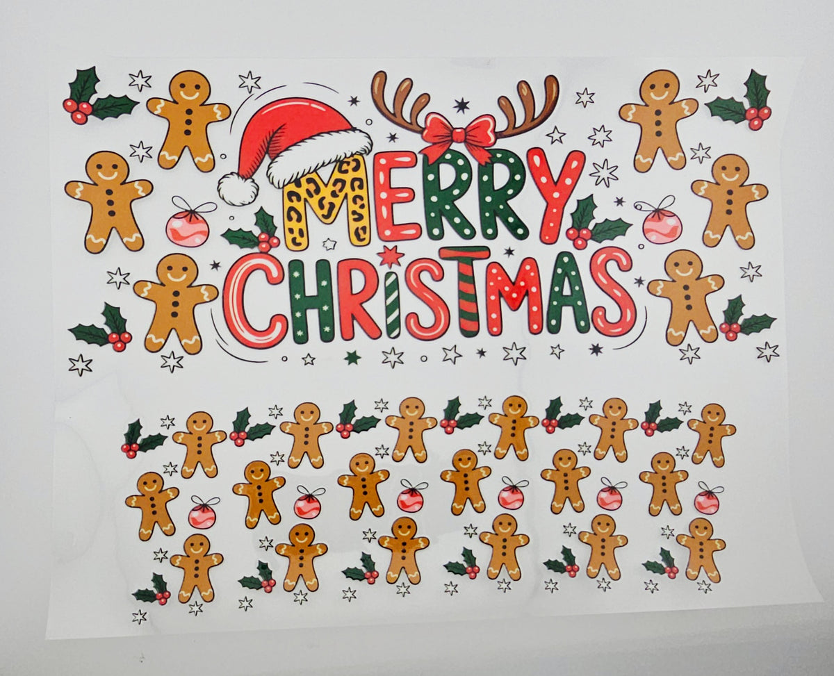 UVDTF Gingerbread Man Merry Christmas 40oz Wrap