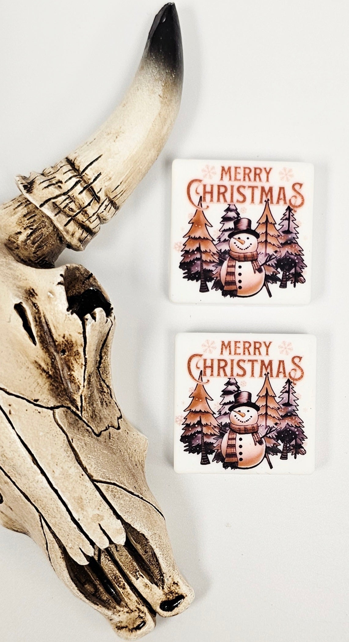 Merry Christmas Rustic Snowman Focal
