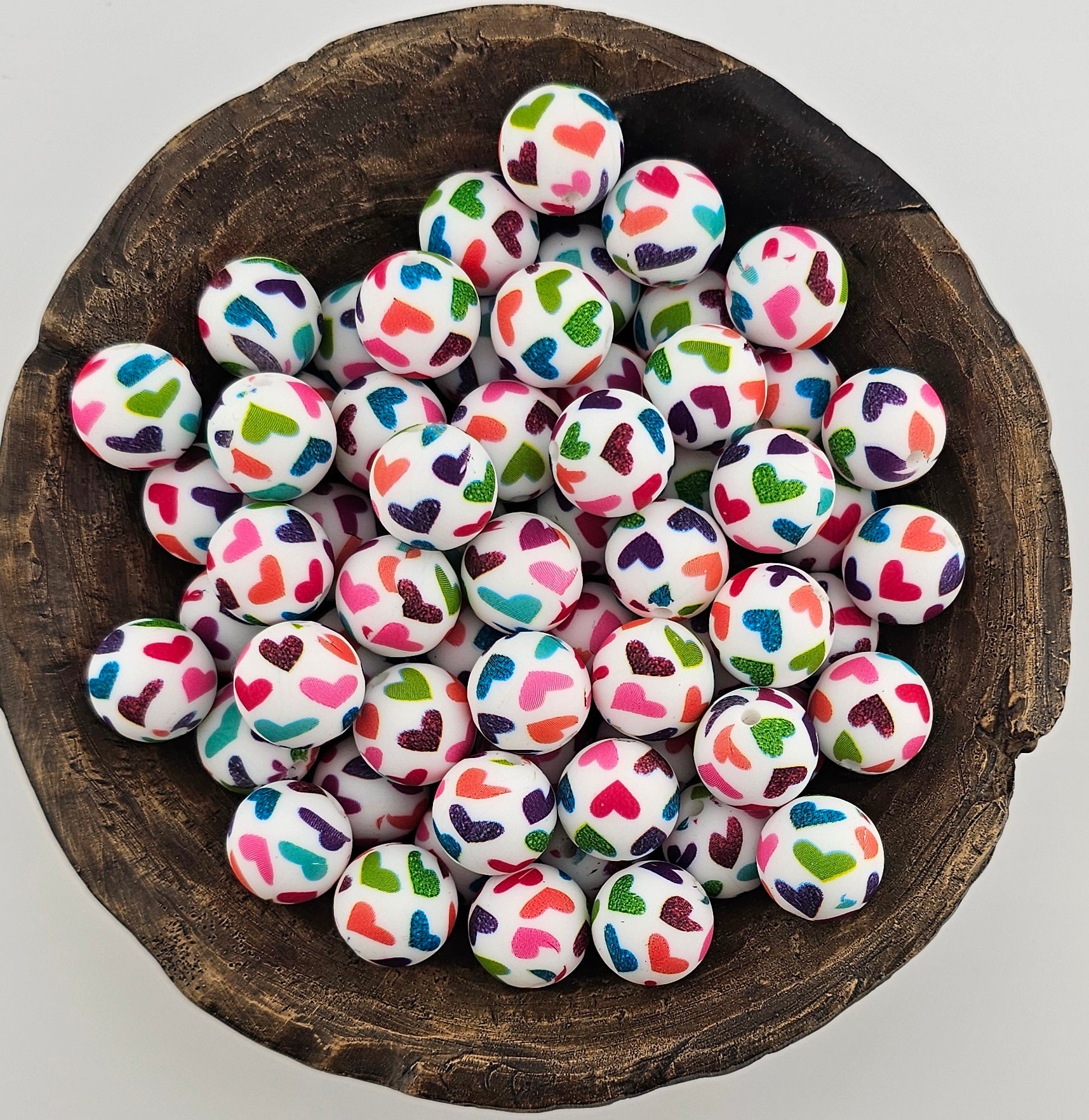 Multicolor Hearts Print