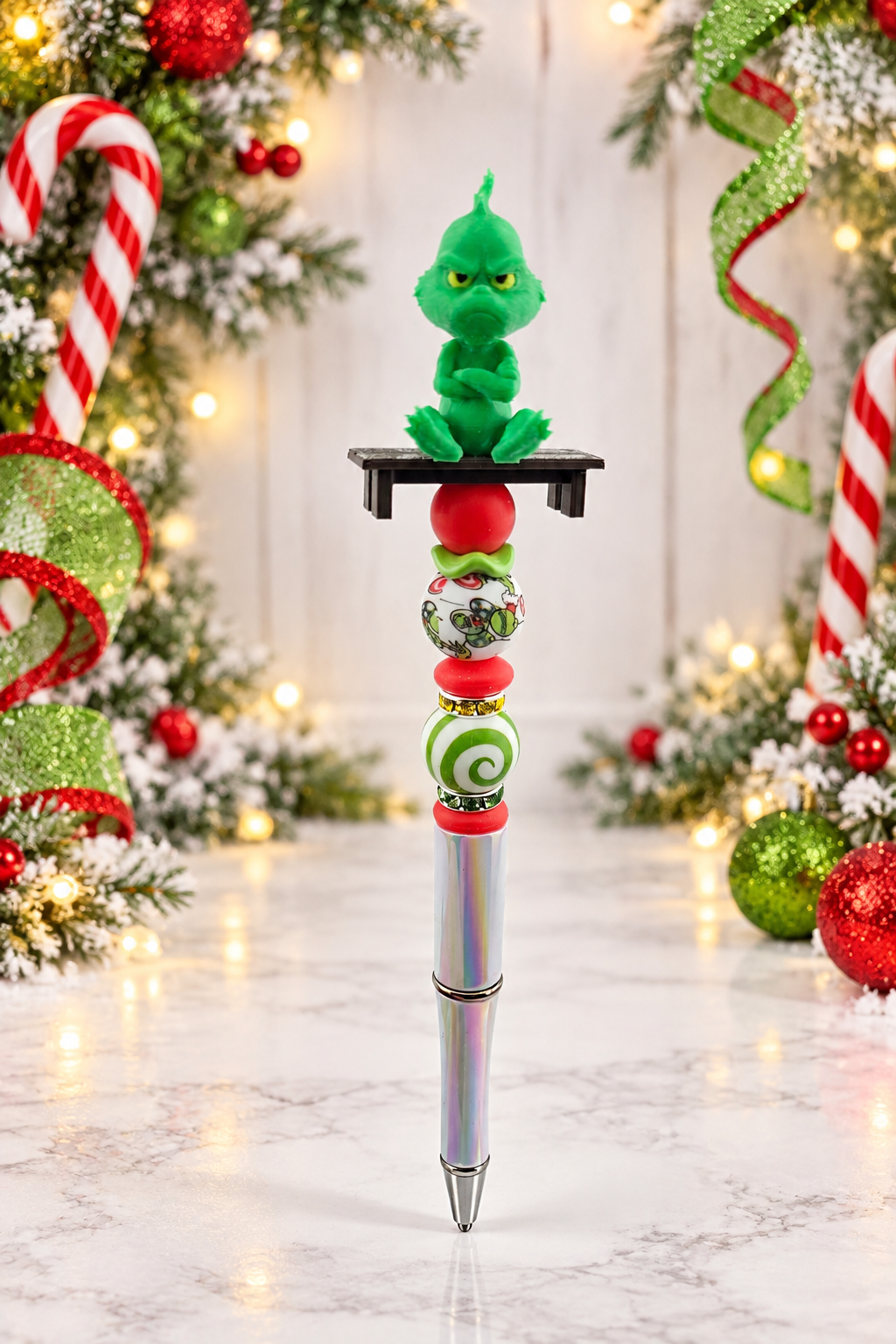 Grumpy Green Guy Topper *not silicone* printed by a 3D printer *Focal Only*