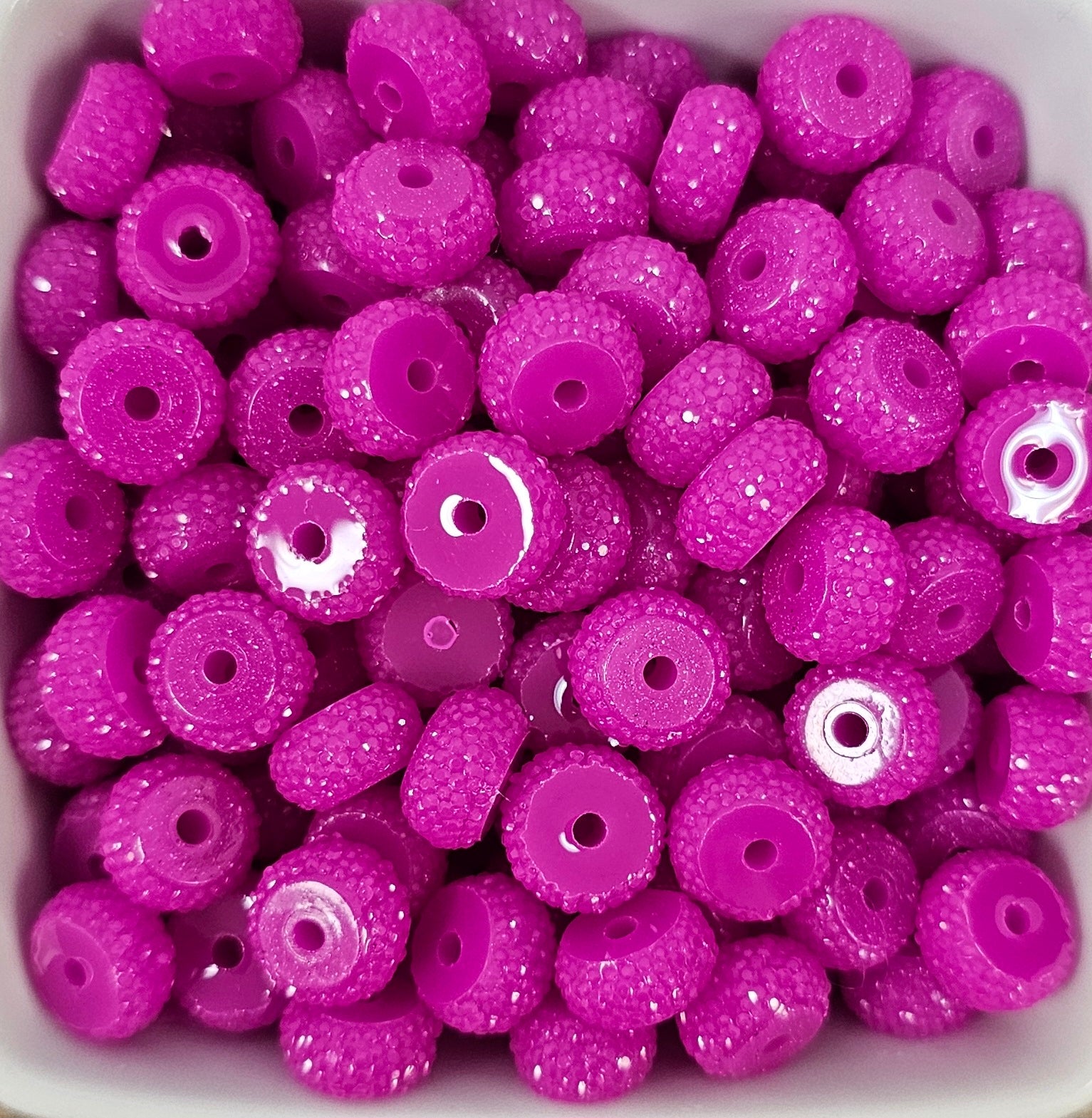 Resin Rhinestone Spacer 12mm Electric Fuchsia #49