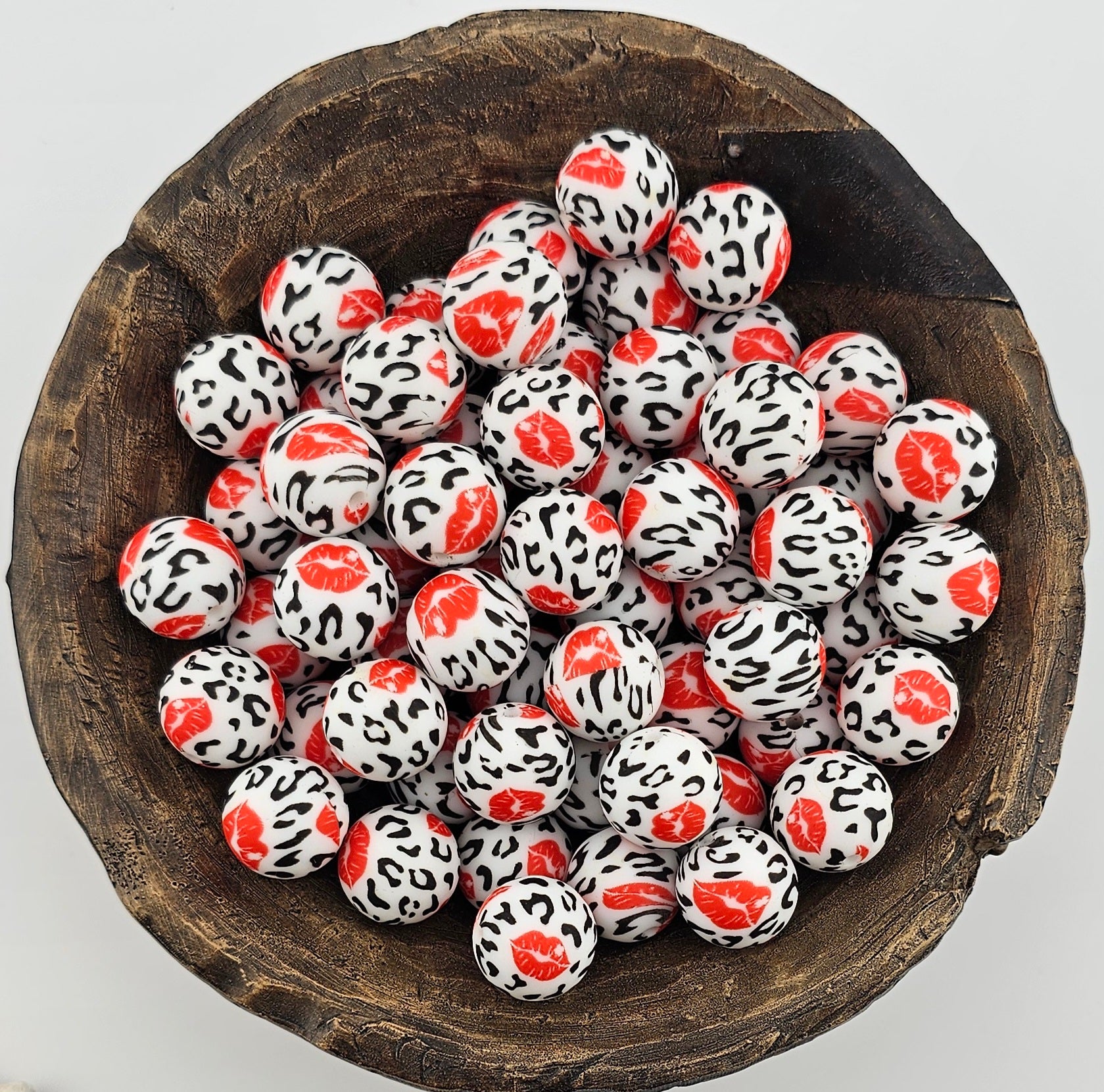 Red Leopard Lips Print