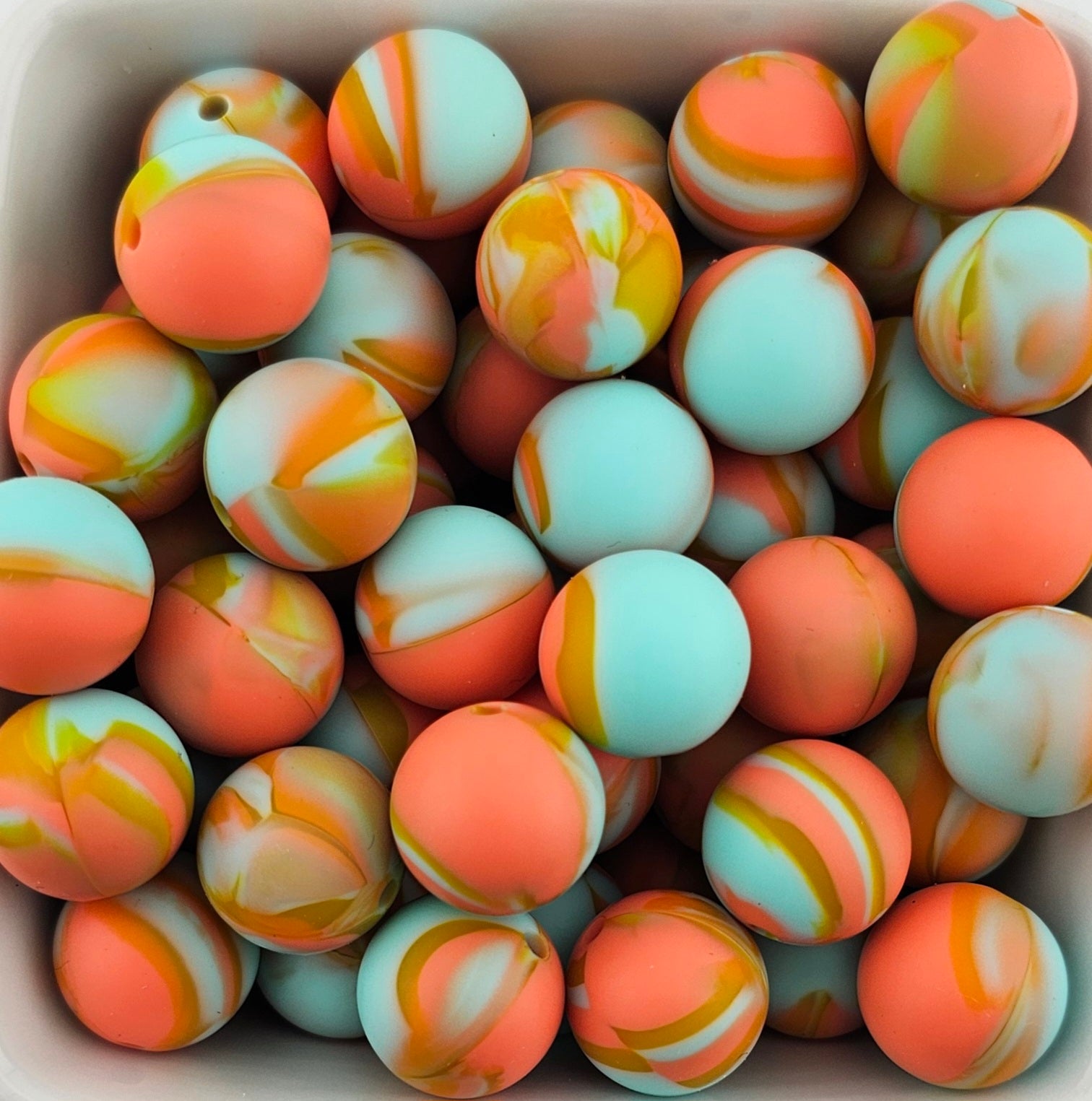 Peachy Mint Ombrè Swirl Print 15mm