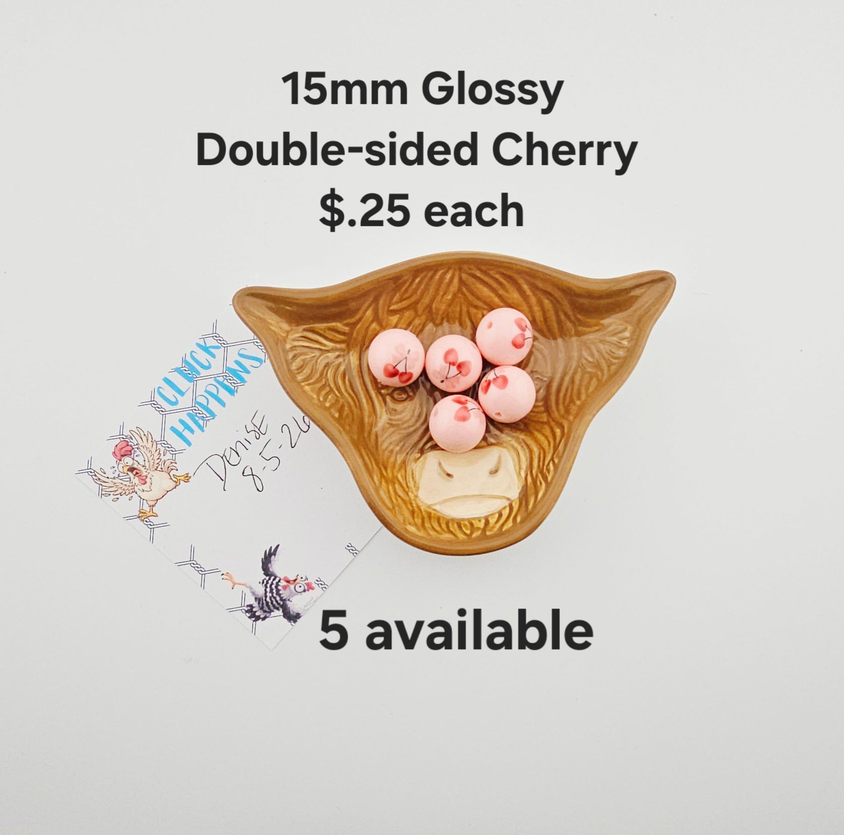 Cherry Print Double-sided Glossy