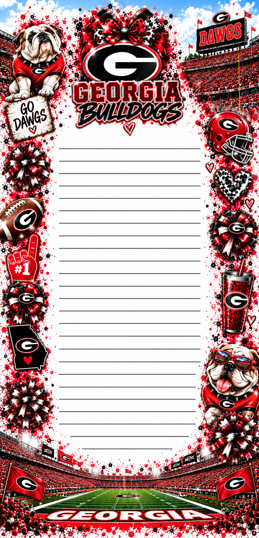 Bulldog Football Notepad