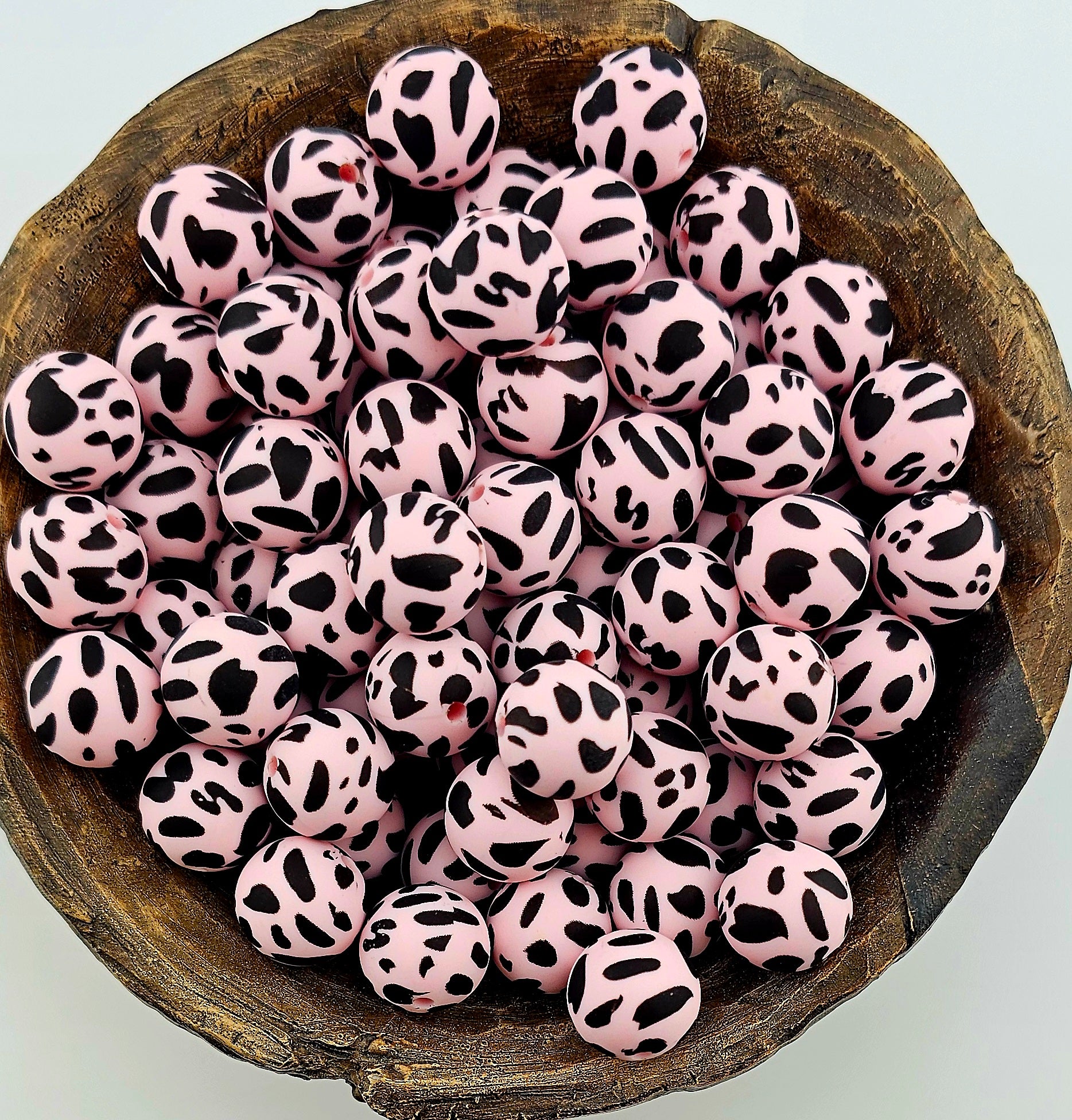 Light Pink/Black Cow Print