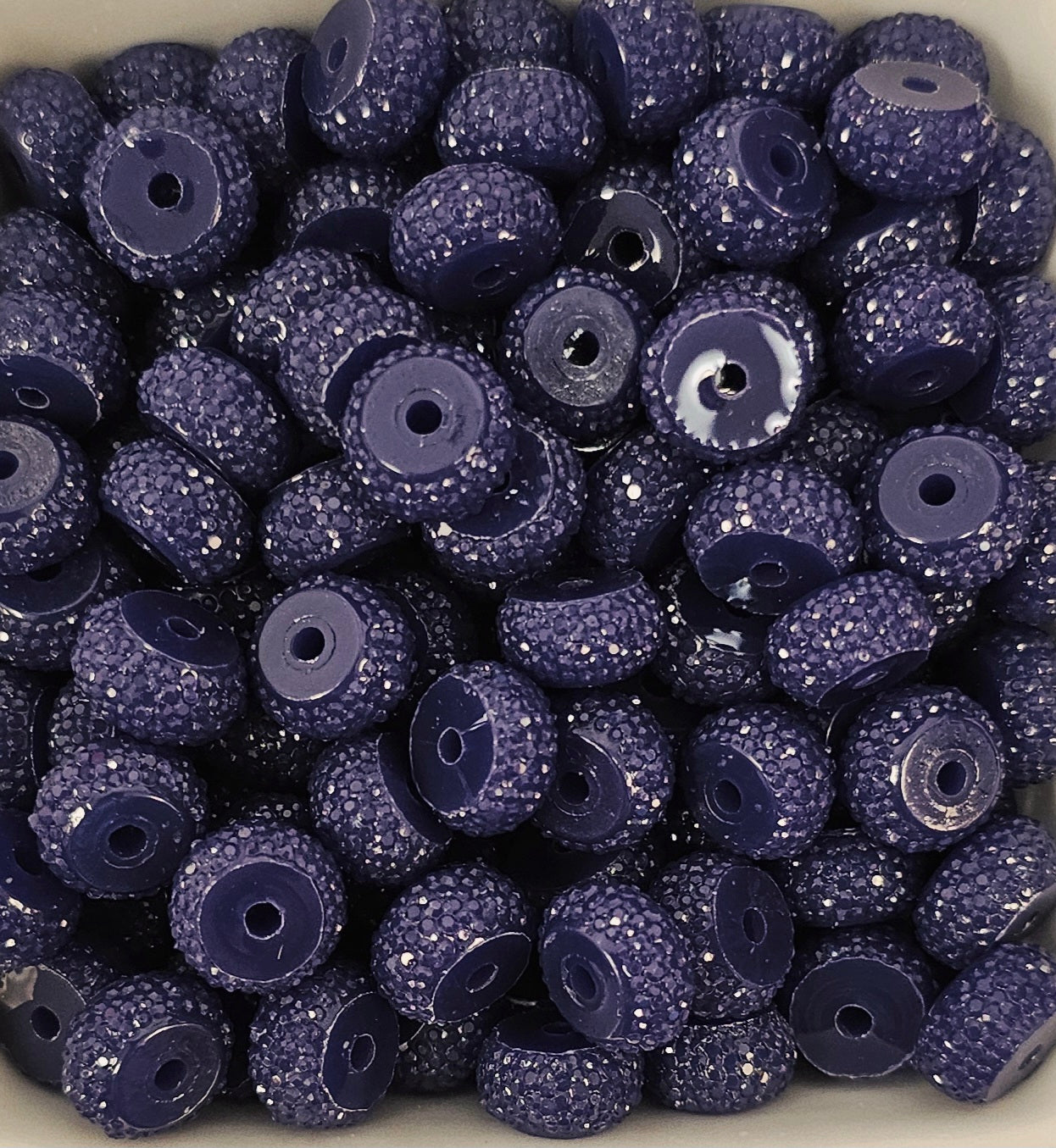 Resin Rhinestone Spacer 12mm #30 Indigo Stardust