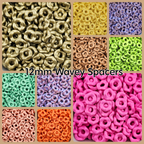 Wavey Acrylic Spacers 12mm (10ct) Large Hole