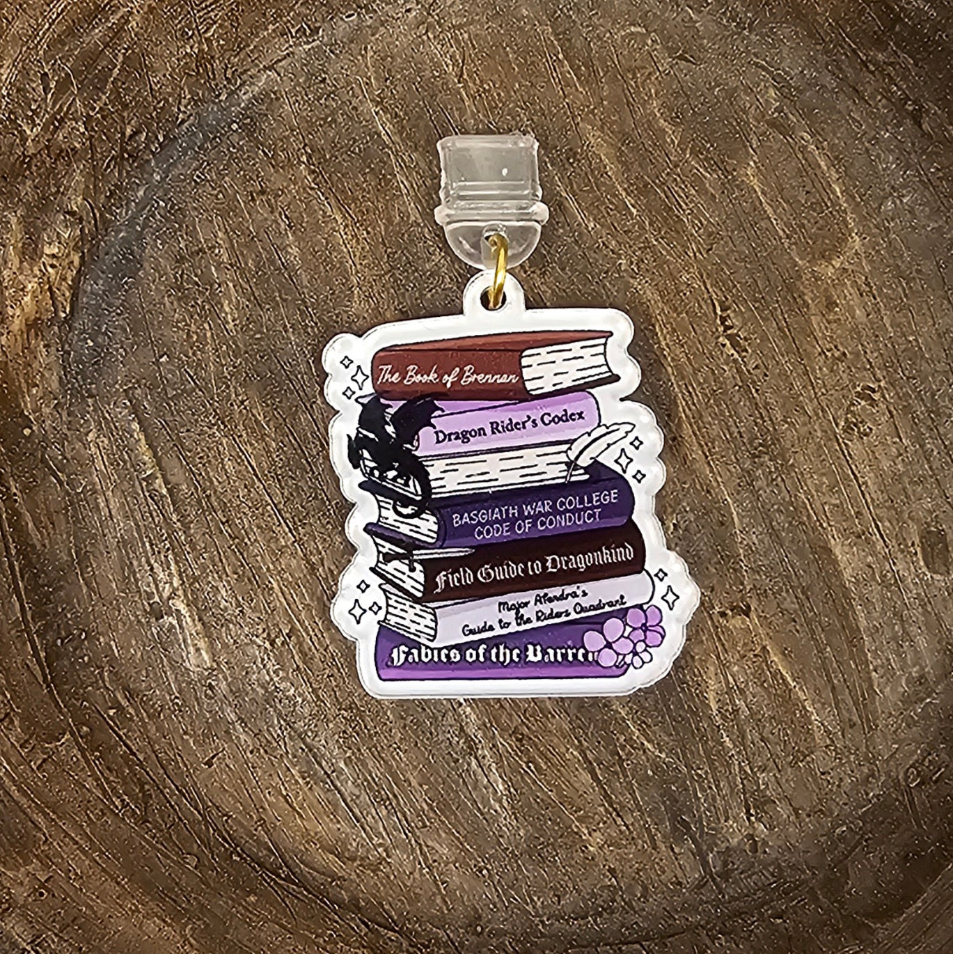 Dust Plug Charm - Dragons and Books