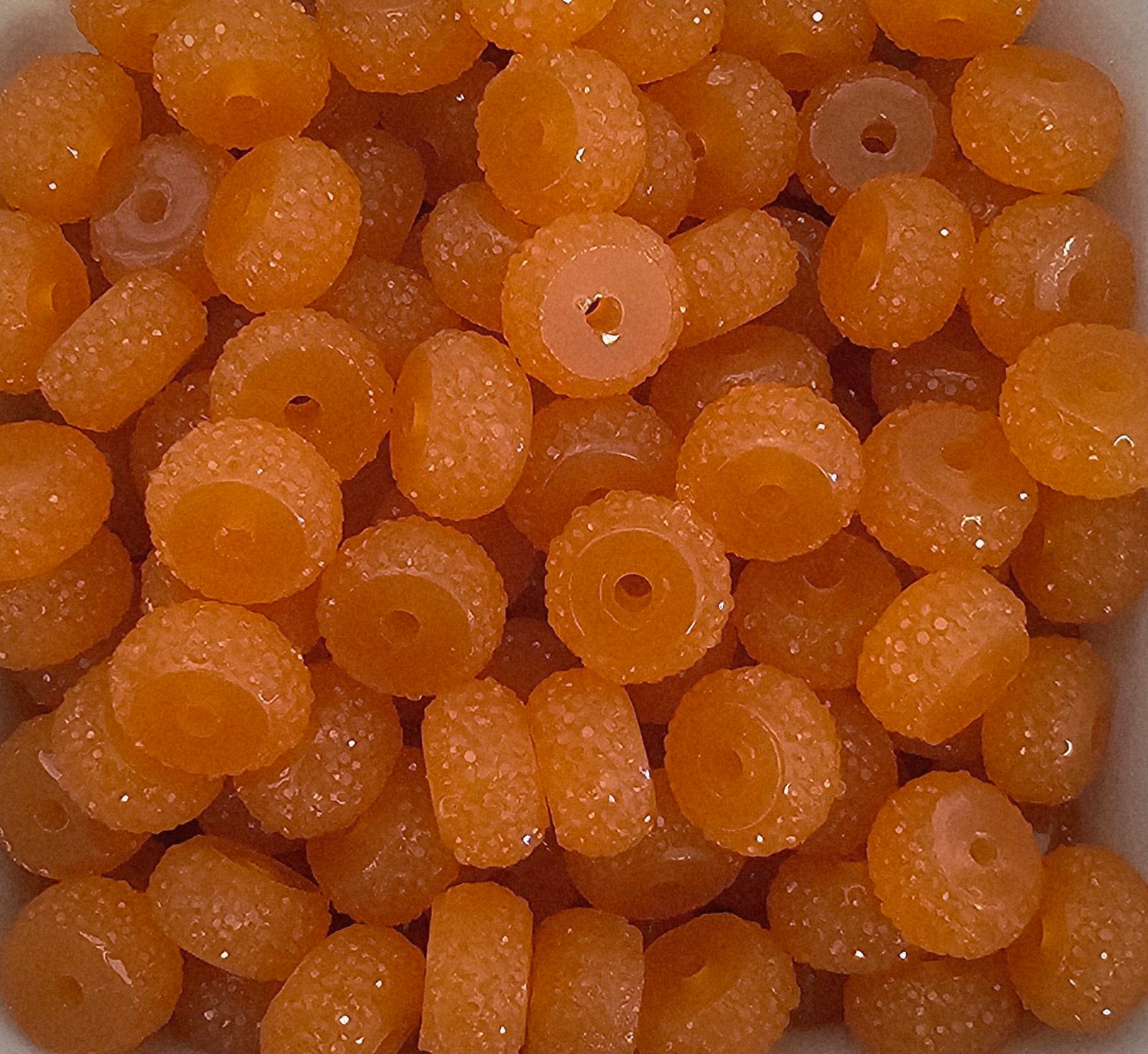Resin Rhinestone Spacer 12mm Tangerine #4