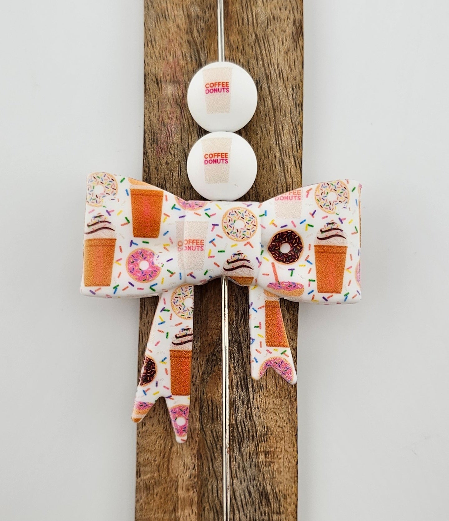 Large Bow Focal or 15mm Print (Double-sided) Coffee & Donuts *Custom*