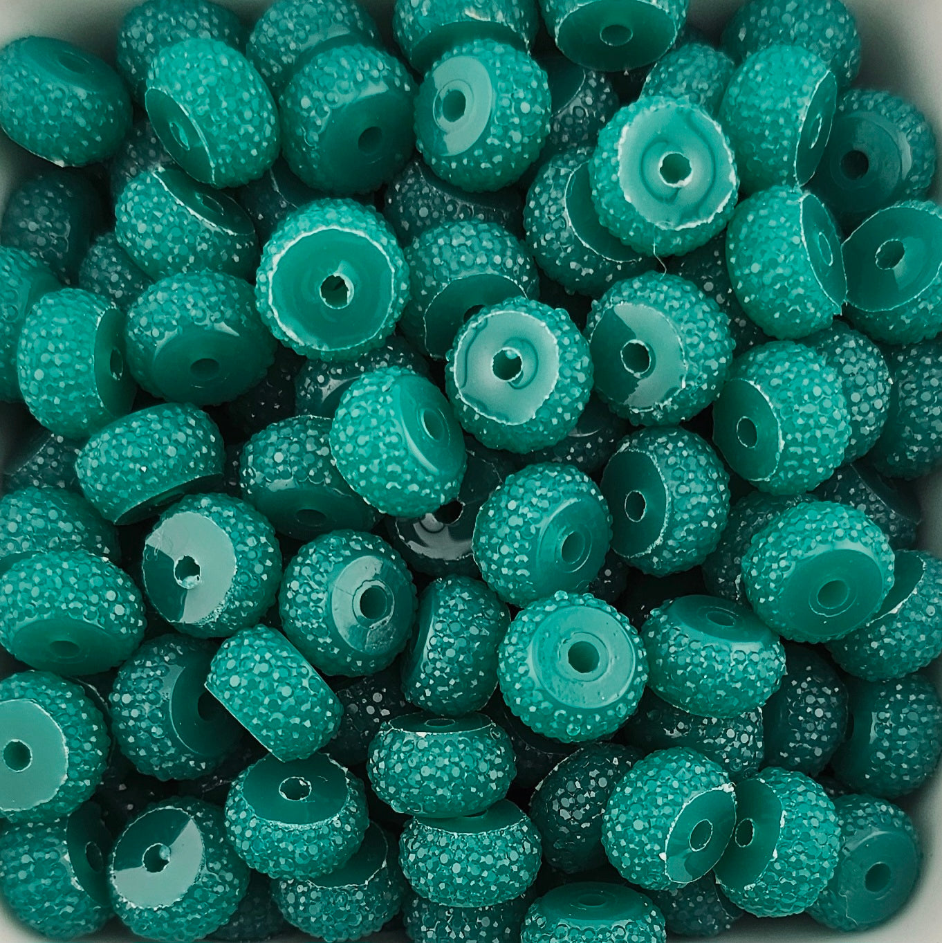 Resin Rhinestone Spacer 12mm Evergreen #16