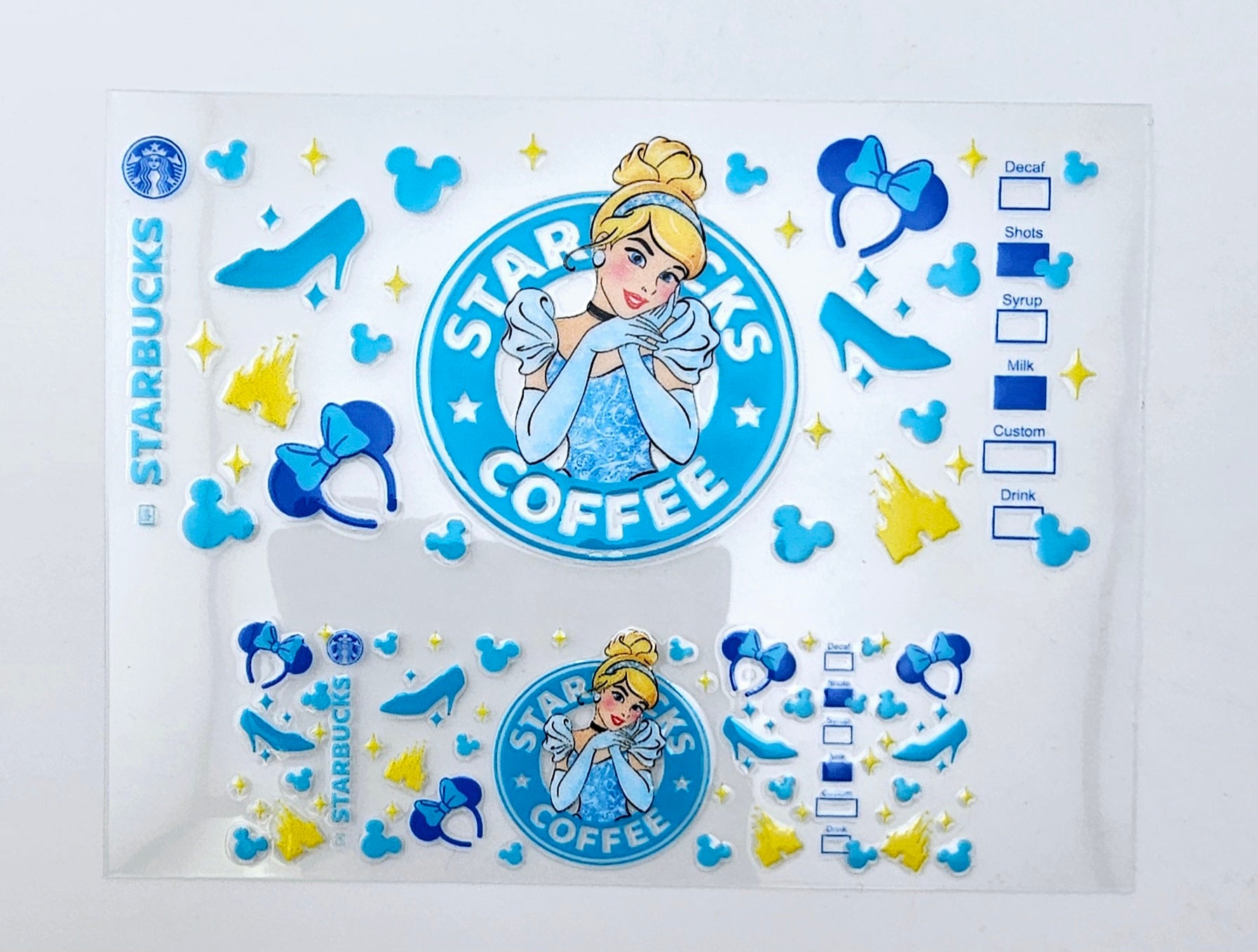 Mini Tumbler Wrap UV DTF Coffee and Princess 3