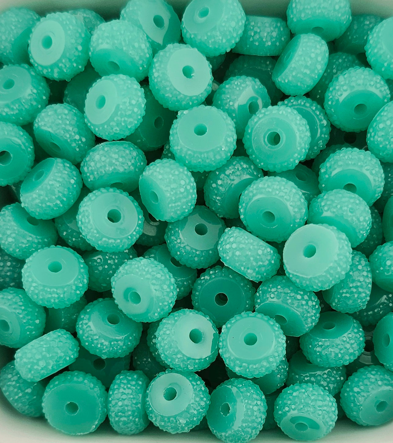 Resin Rhinestone Spacer 12mm Mint Turquoise #21