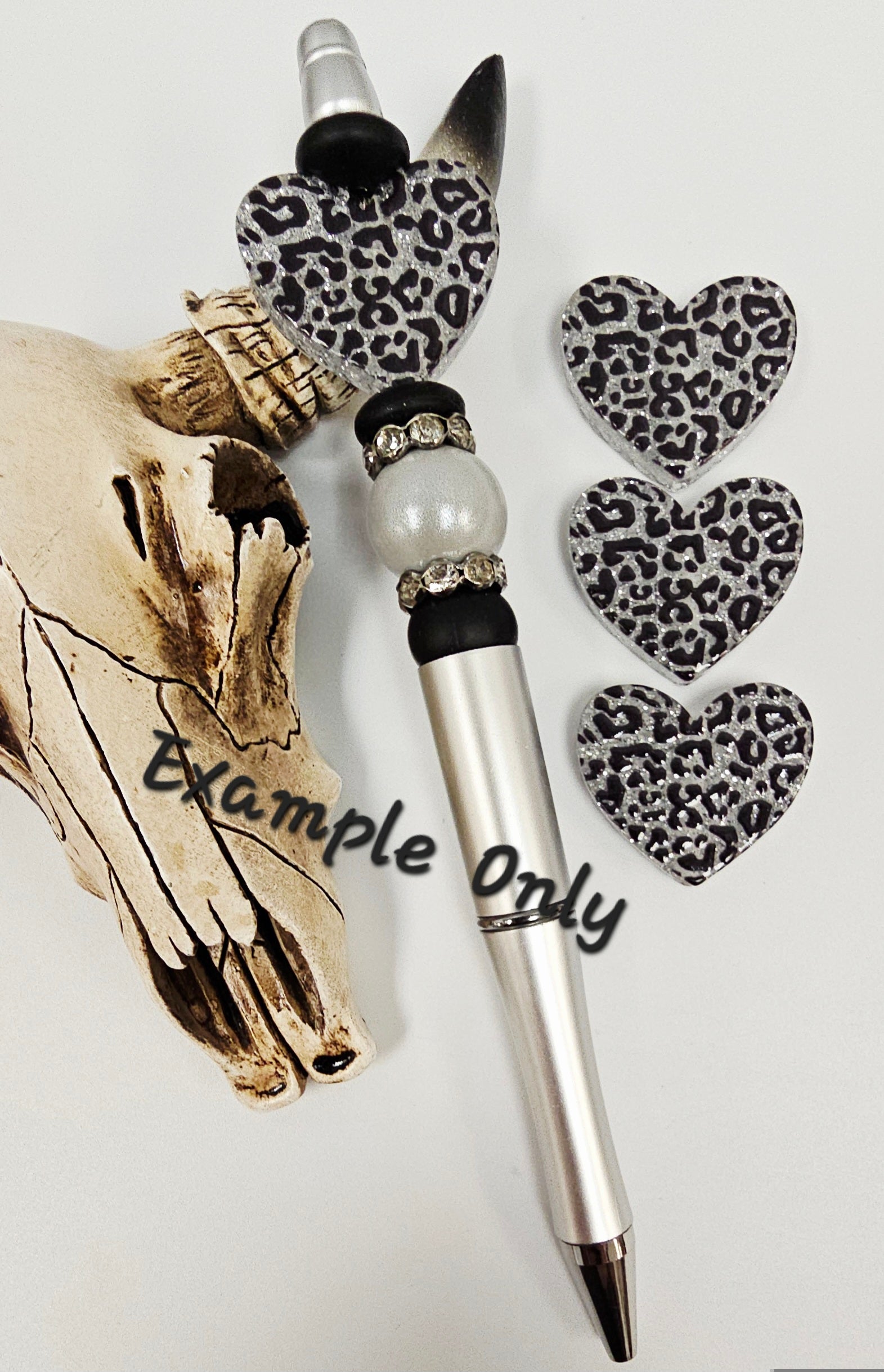 Acrylic Leopard Heart Focal