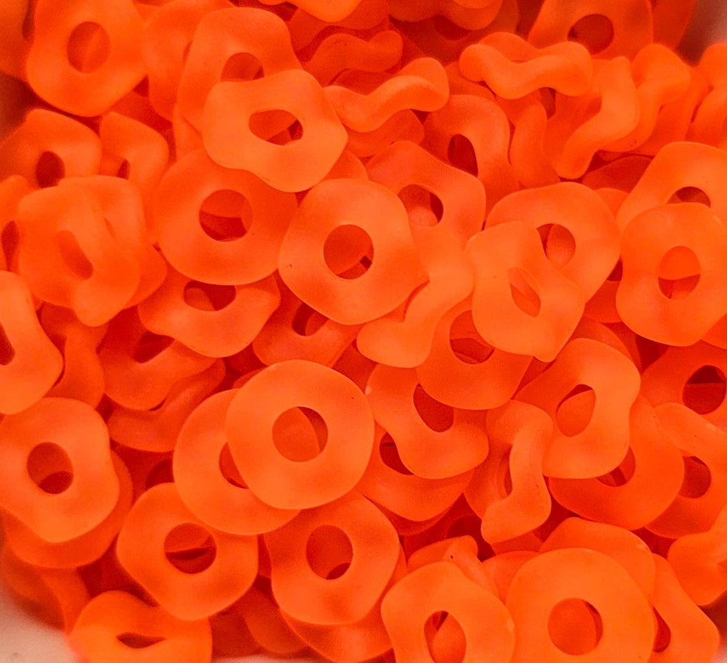 Wavey Frosted  Acrylic Spacers 12mm (10ct) Large Hole